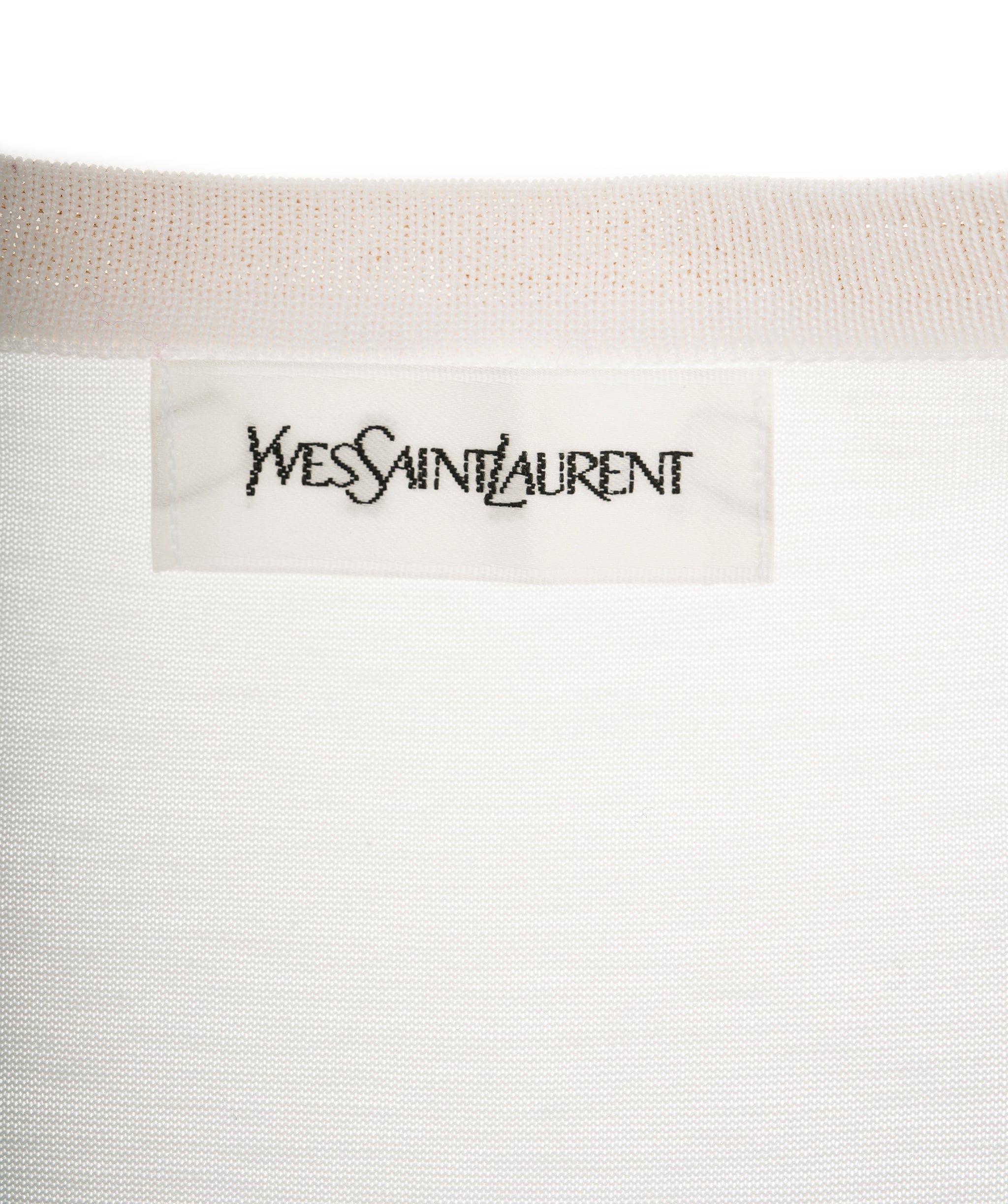 Yves Saint Laurent YSL Logo T-Shirt White Gold ASL9059