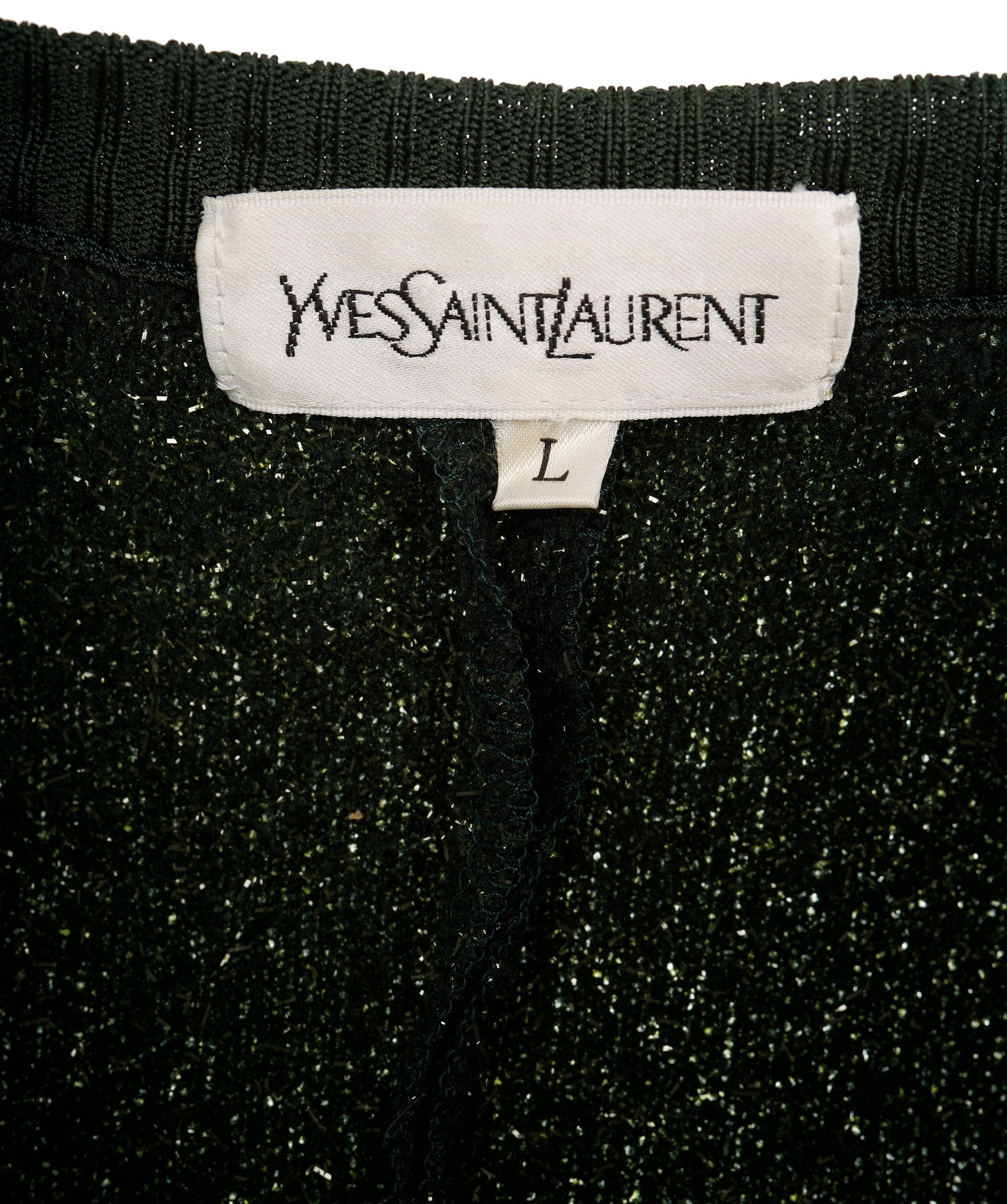 Yves Saint Laurent YSL Long Cardigan Green Glitter ASL9133