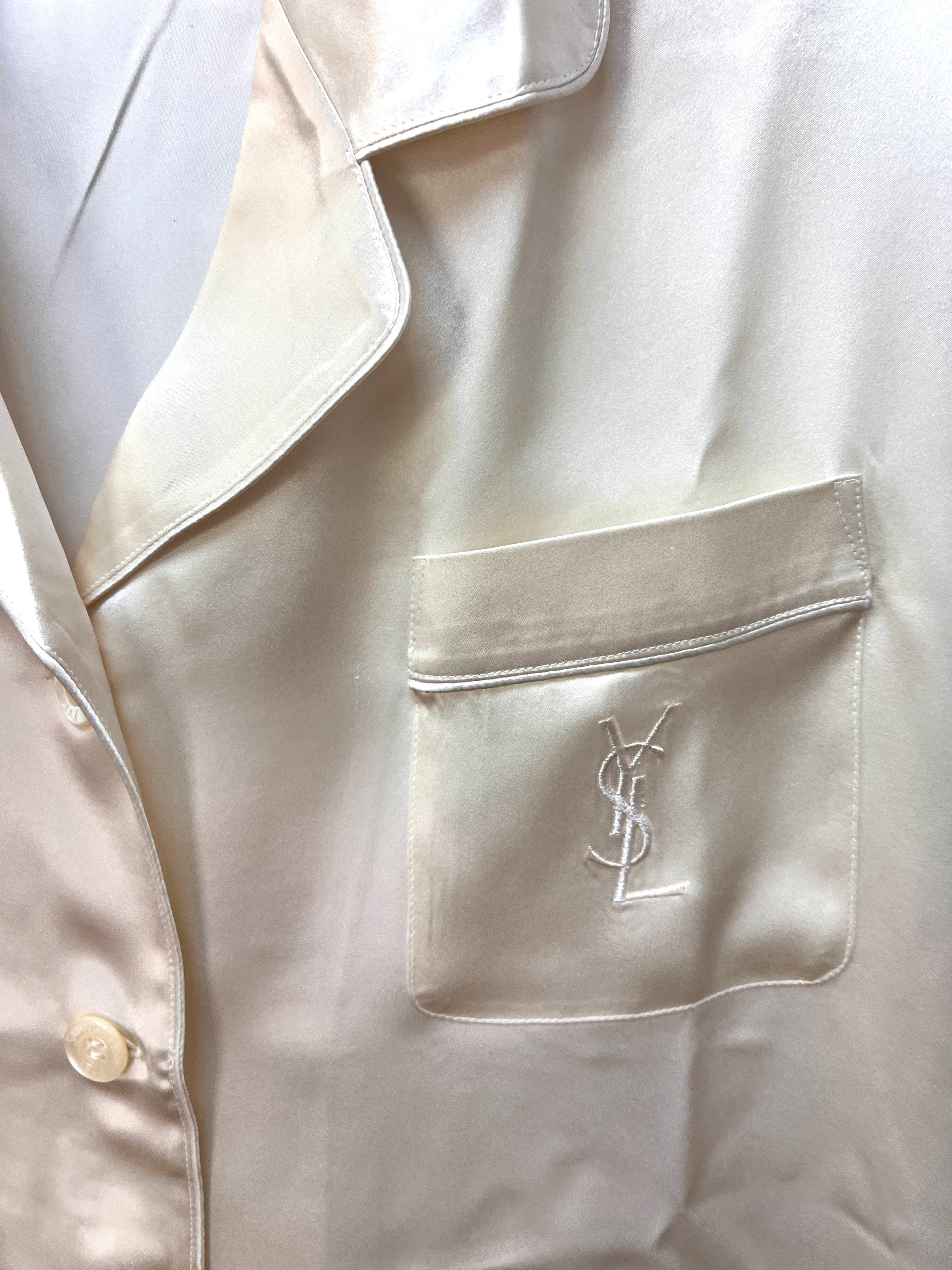 Yves Saint Laurent YSL Silk Blouse White ASL7560