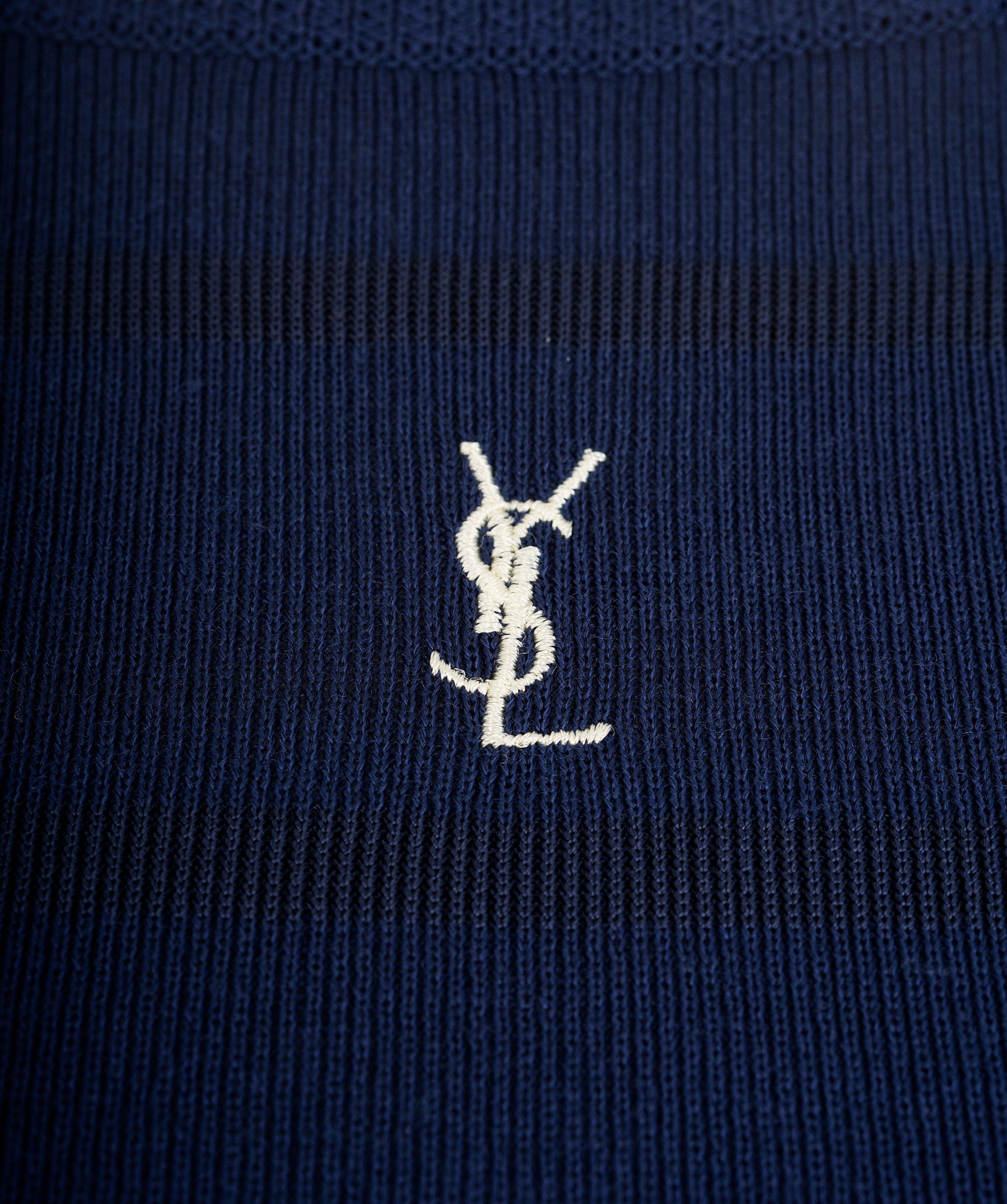 Yves Saint Laurent YSL Summer Knit Top Navy ASL8877