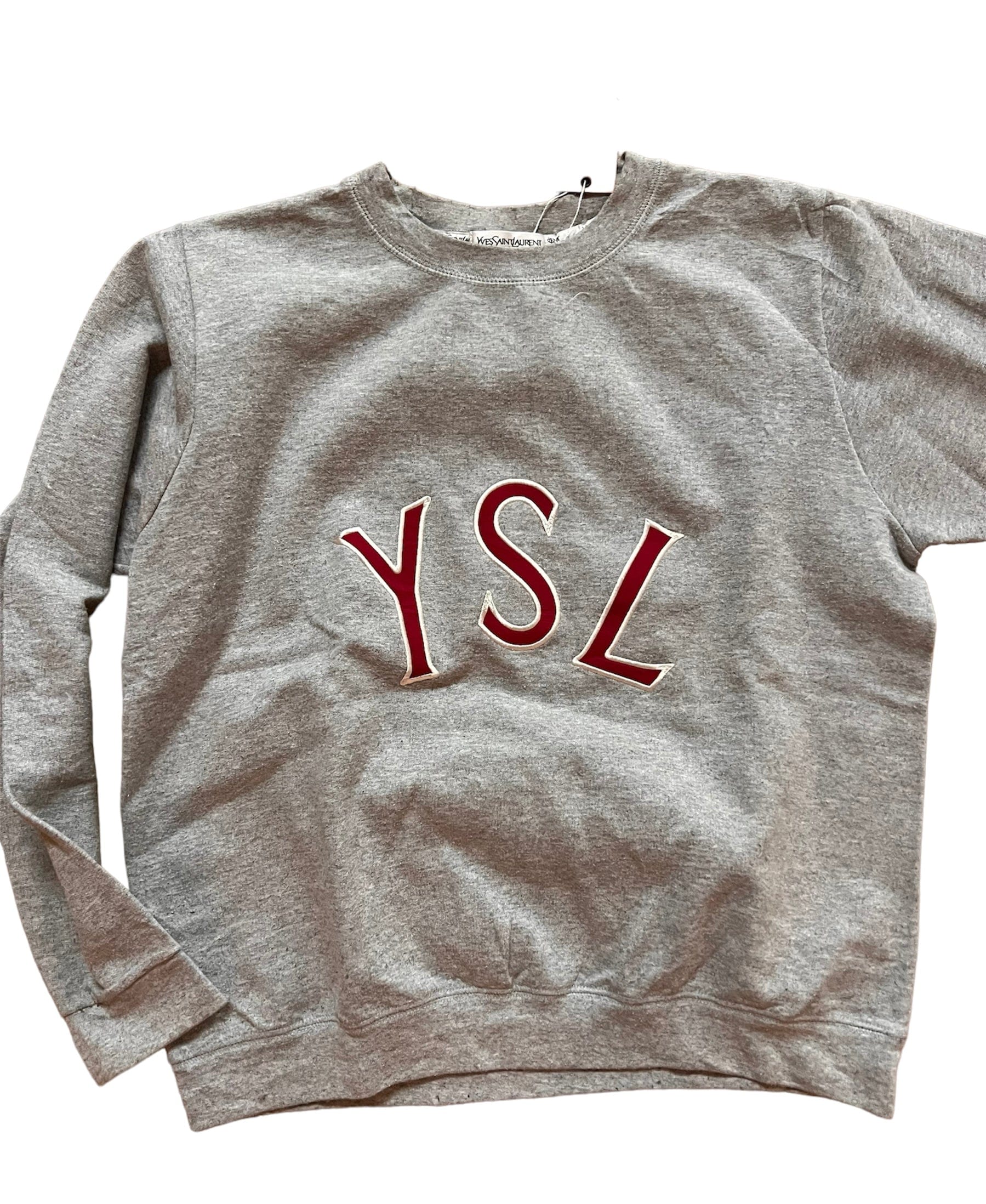 Yves Saint Laurent YSL Sweatshirt Grey with Red"YSL" Sz S UKL1275