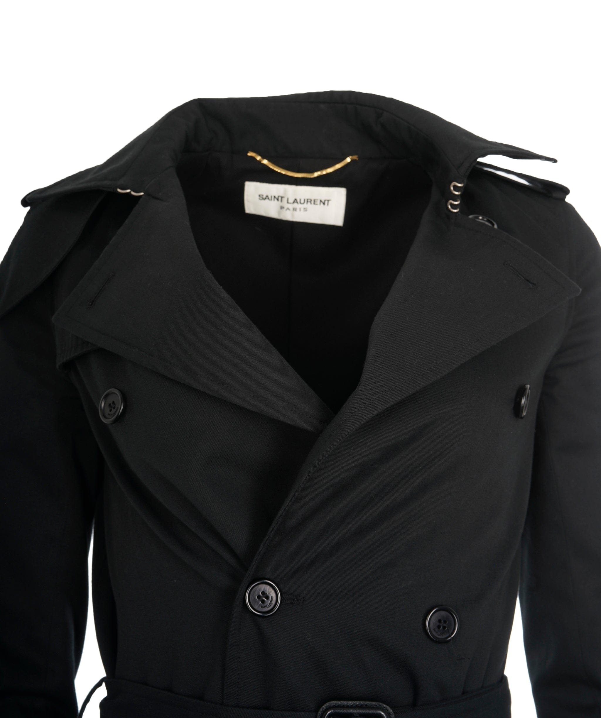 Yves Saint Laurent Saint Laurent Black Double Breasted Trench Coat  ALC1306