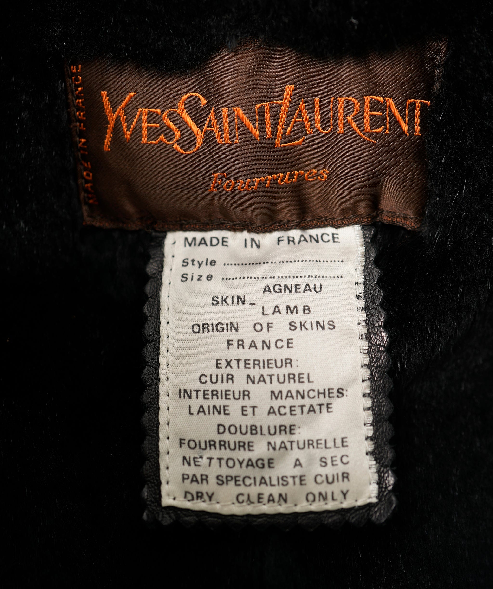 Yves Saint Laurent Saint Laurent Vintage Black Fur Leather Jacket  ALC1809