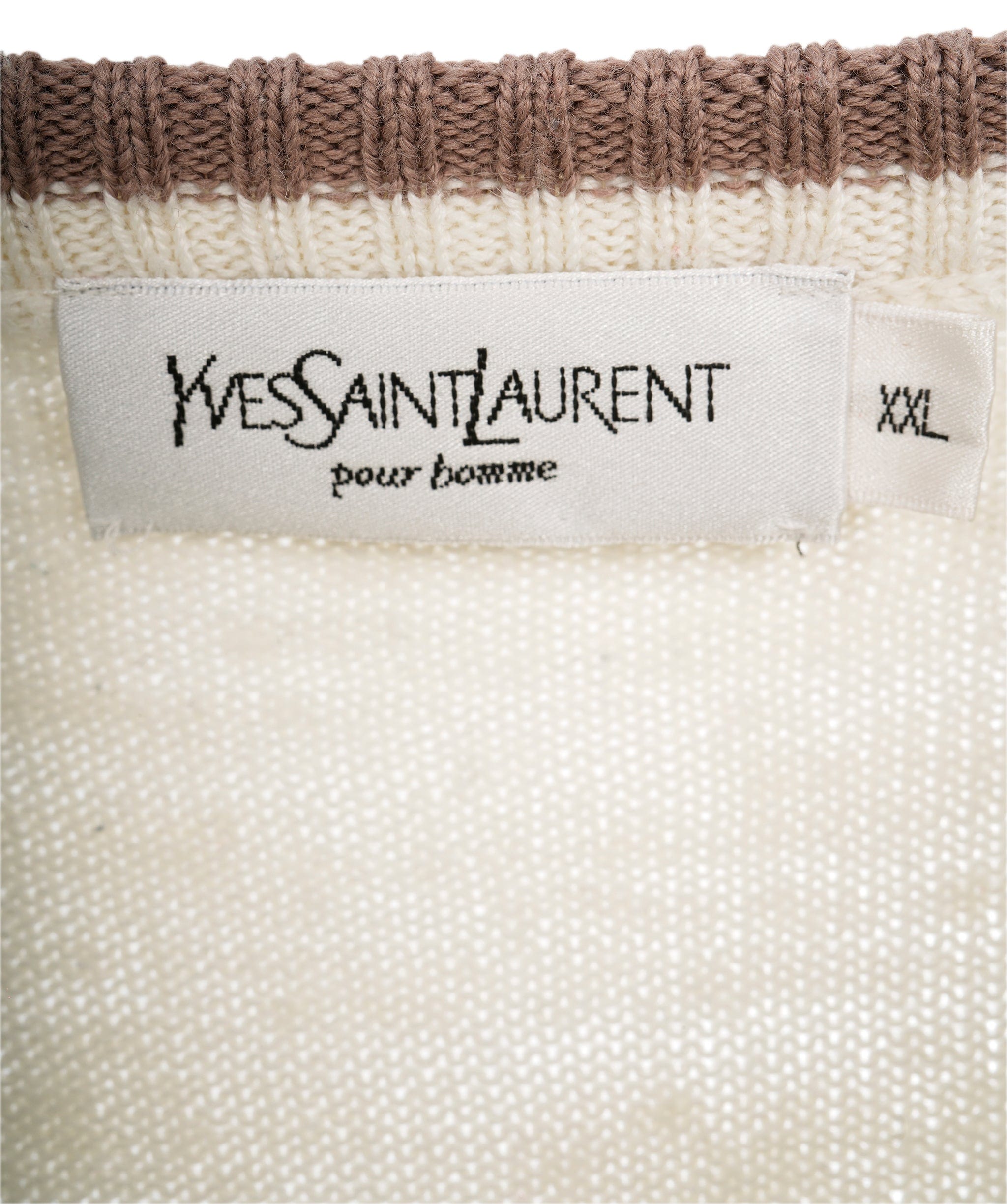 Yves Saint Laurent YSL Beige and Cream Crewneck Jumper  ALL0566