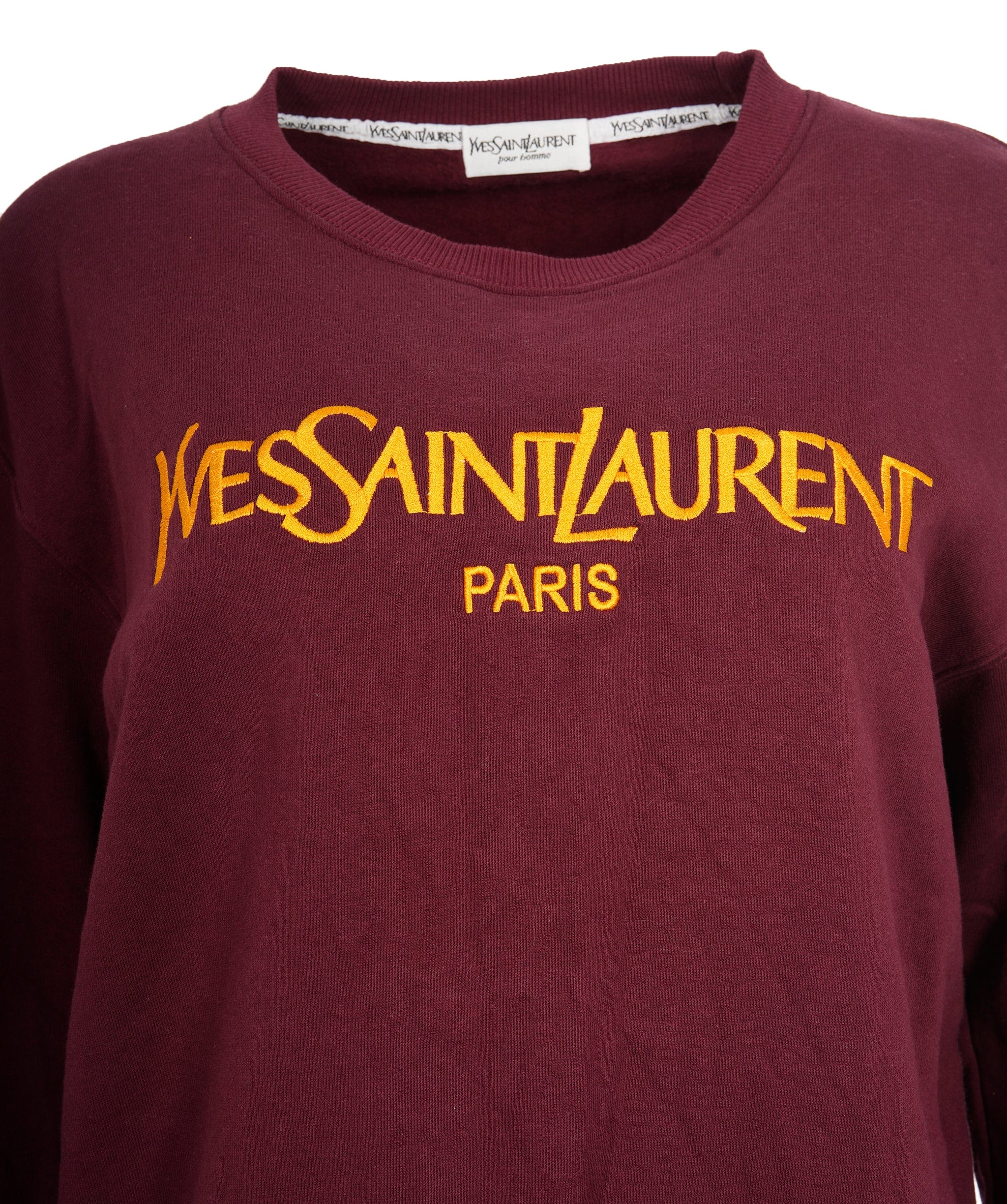 Yves Saint Laurent YSL Burgundy Crewneck Jumper Size M  ALL0563