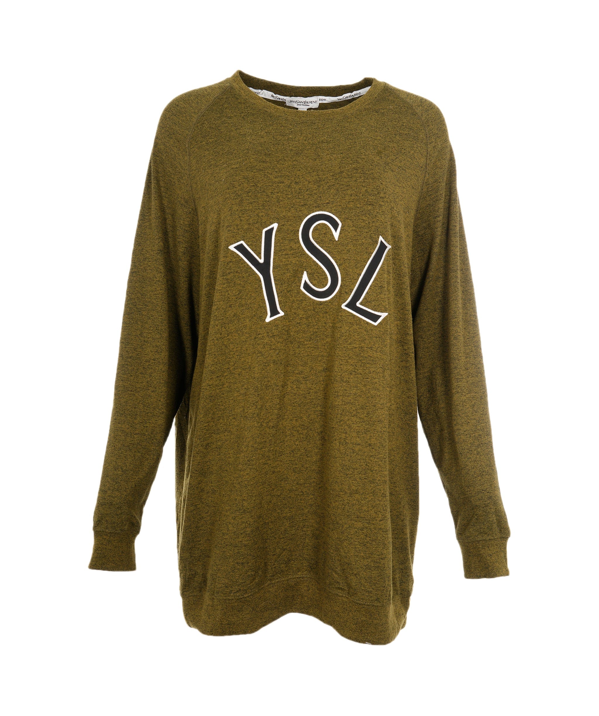 Yves Saint Laurent YSL Dark Green Logo Crewneck Jumper  ALL0561