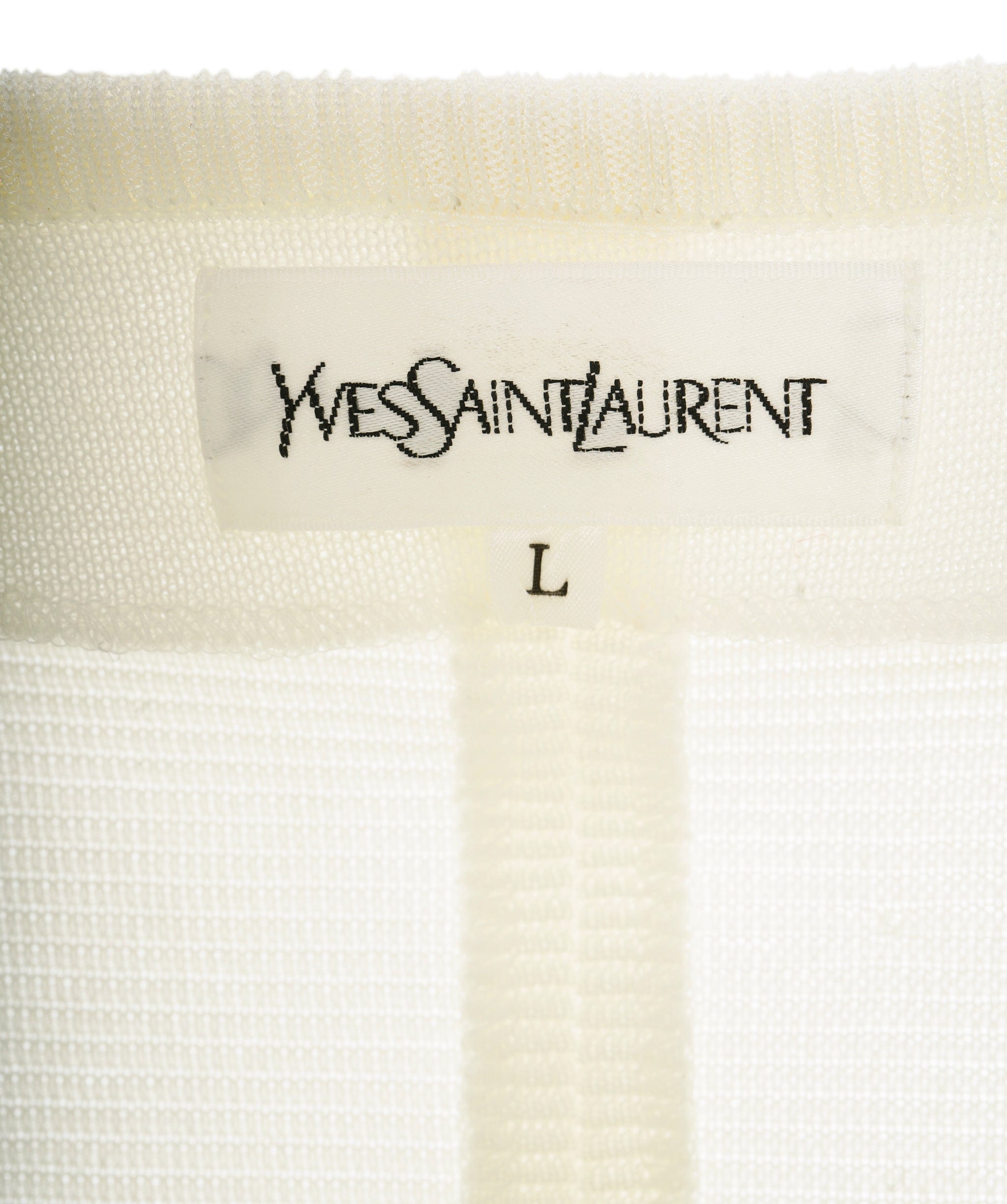 Yves Saint Laurent YSL Gold Buttons Knit Cardigan White ASL10500