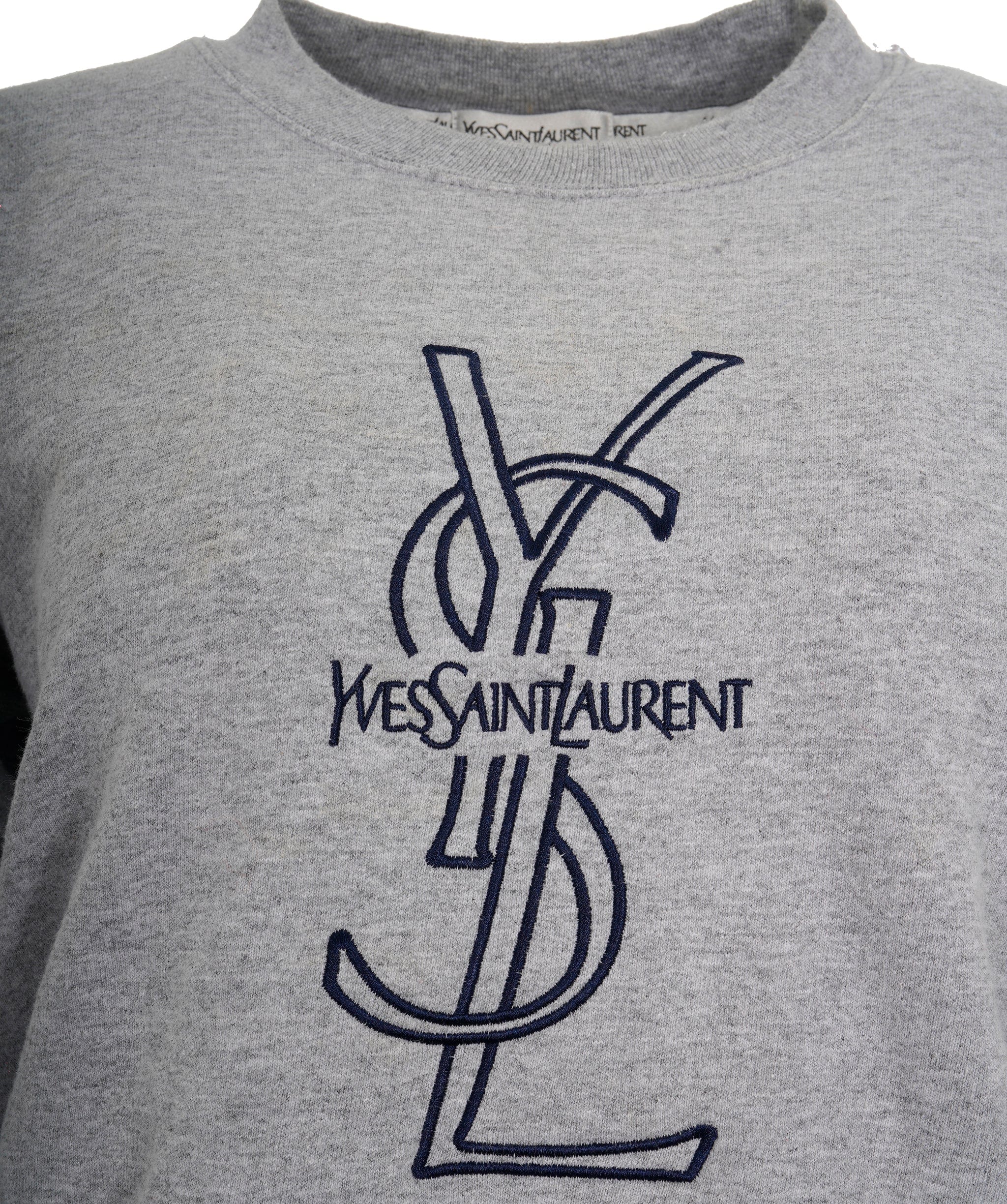 Yves Saint Laurent YSL Grey Crewneck Jumper  ALL0609