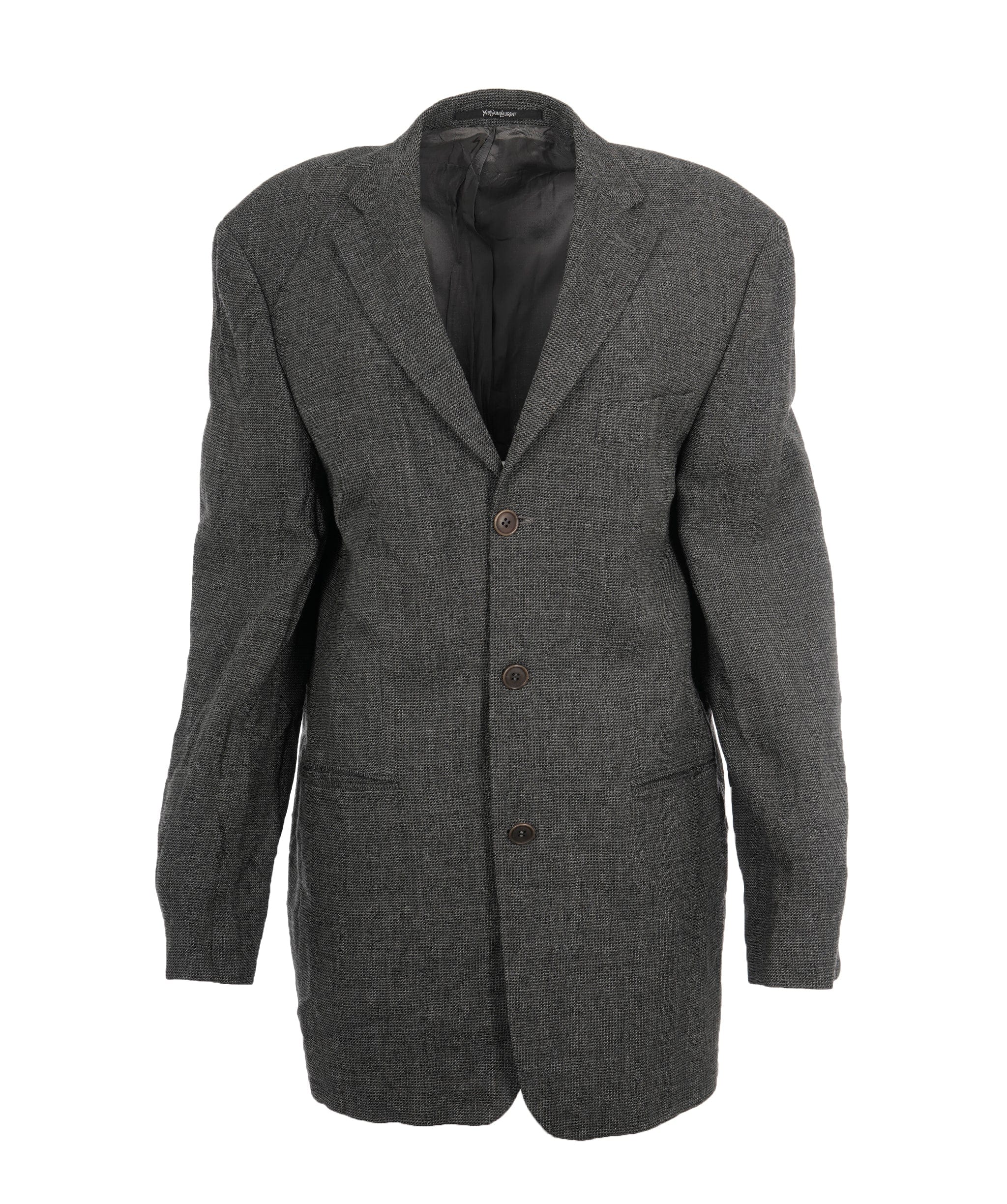 Yves Saint Laurent YSL Grey Double Breasted Blazer ALL0555