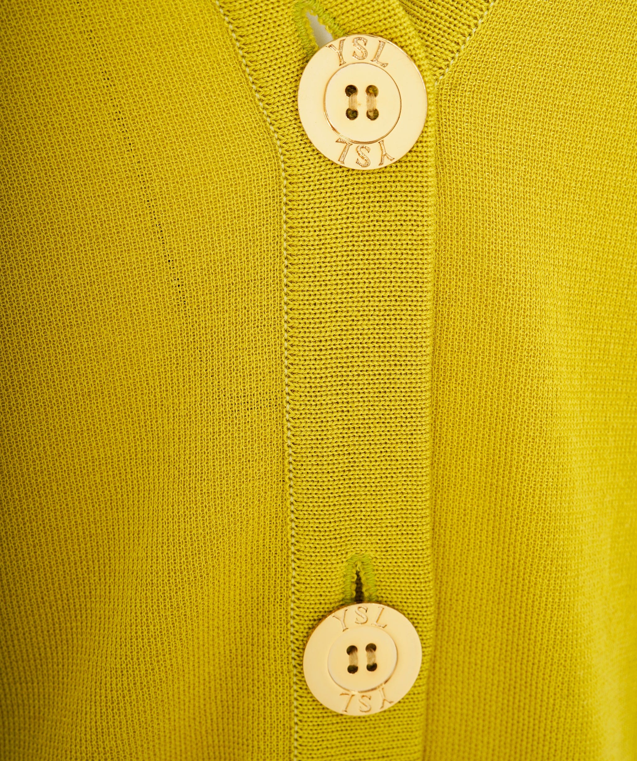 Yves Saint Laurent YSL Logo Cardigan Lime ASL10491