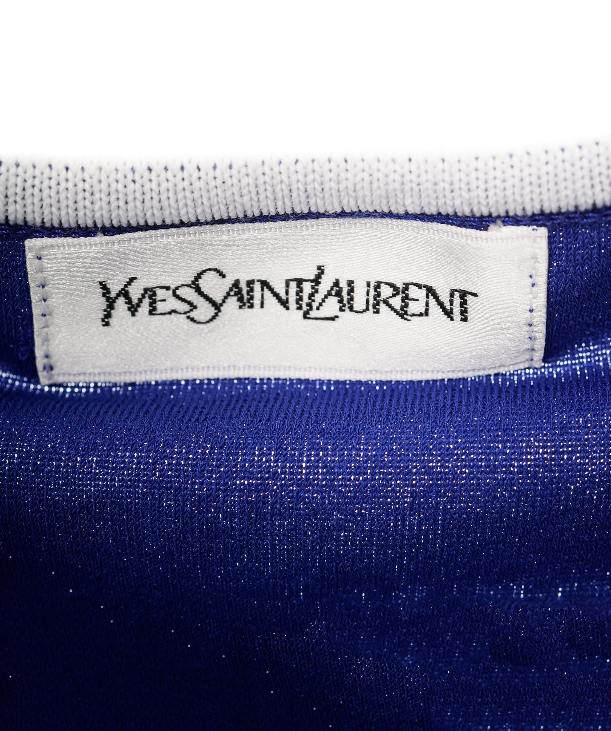 Yves Saint Laurent YSL Logo T- shirt  Blue White ASL10845