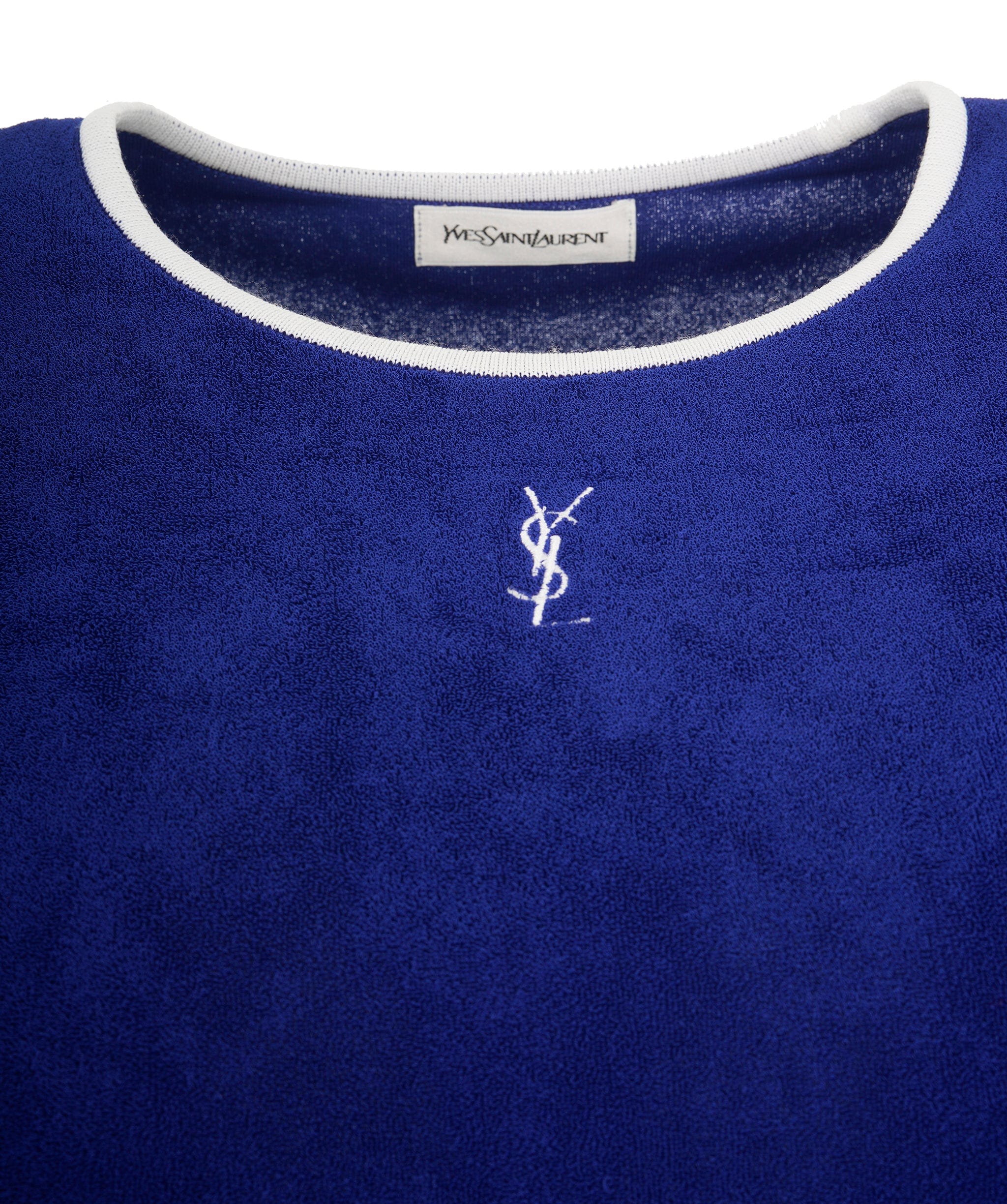 Yves Saint Laurent YSL Logo T- shirt  Blue White ASL10845