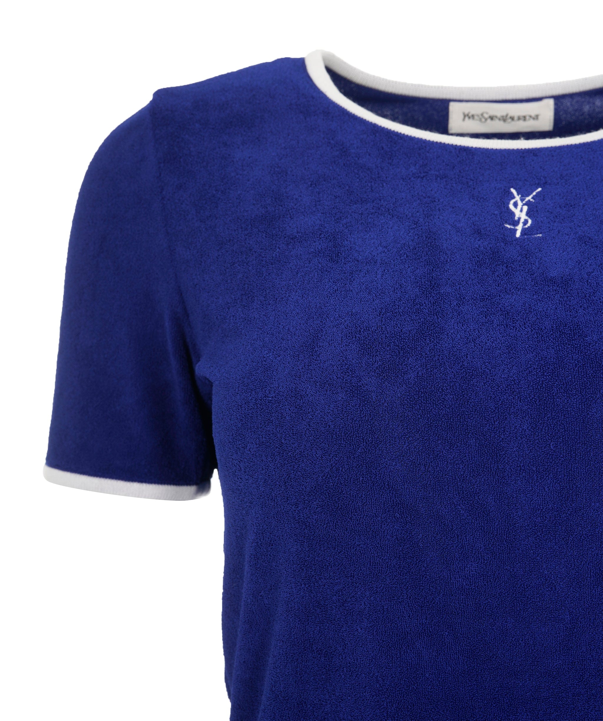 Yves Saint Laurent YSL Logo T- shirt  Blue White ASL10845