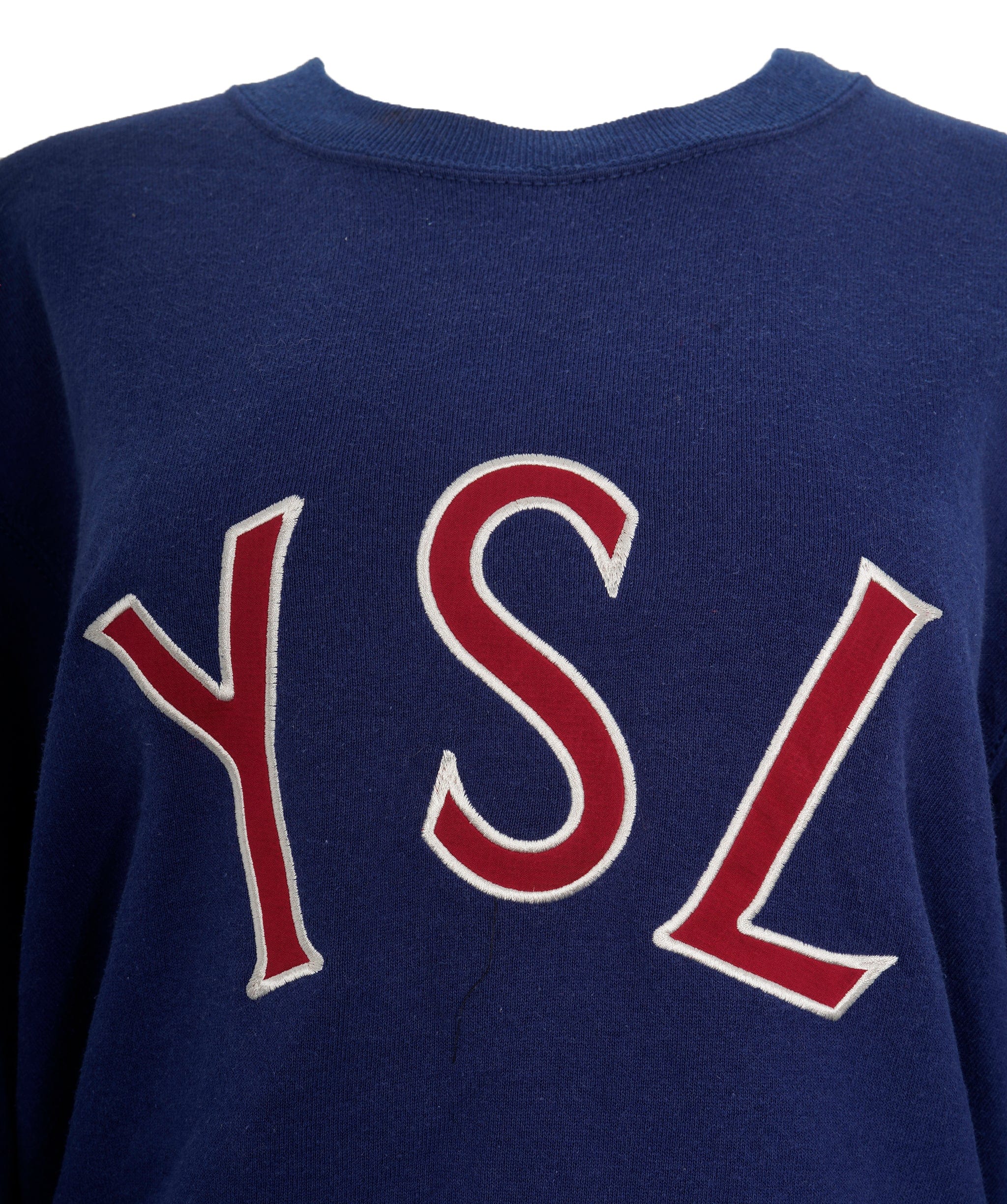 Yves Saint Laurent YSL Navy and Red Crewneck Jumper  ALL0603