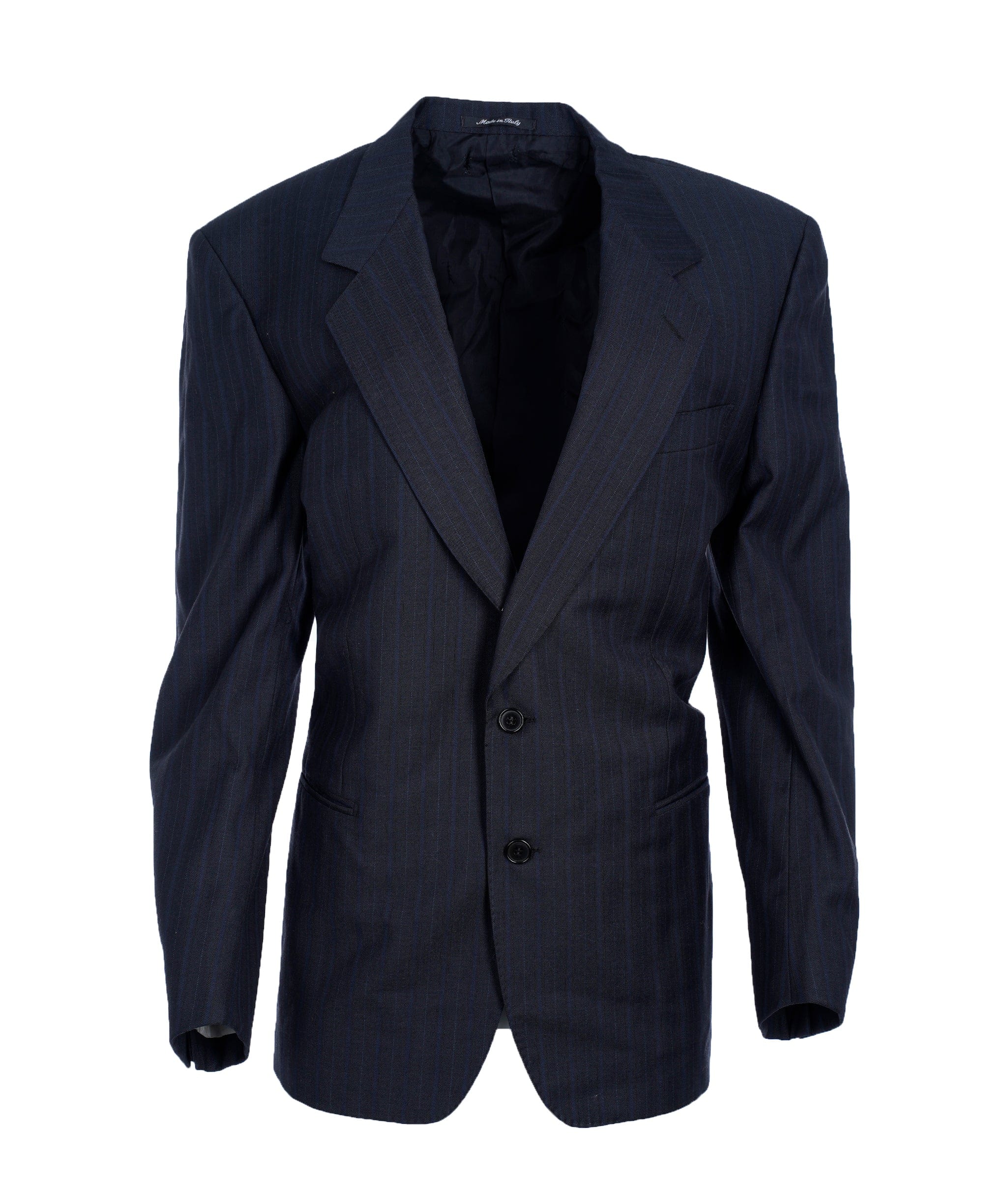 Yves Saint Laurent YSL Navy Blue Pinstripe Blazer Single Breasted XL  ALL0526