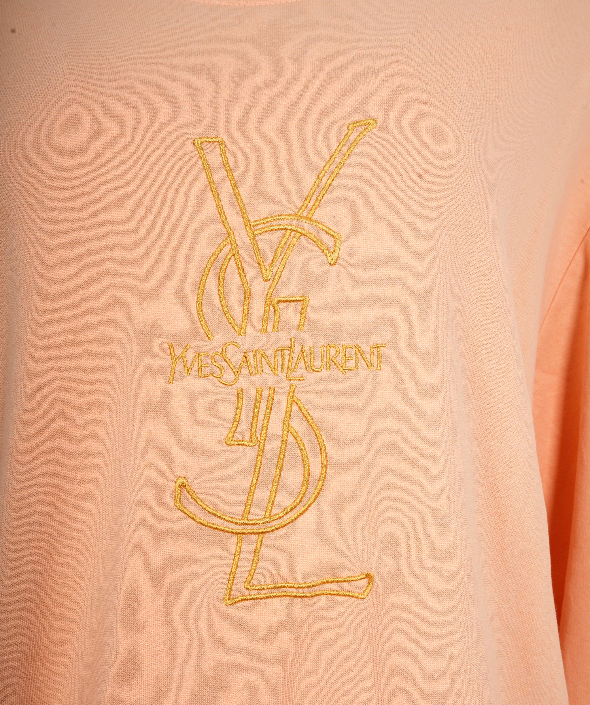 Yves Saint Laurent YSL Peach Crewneck Jumper with YSL logo  ALL0562