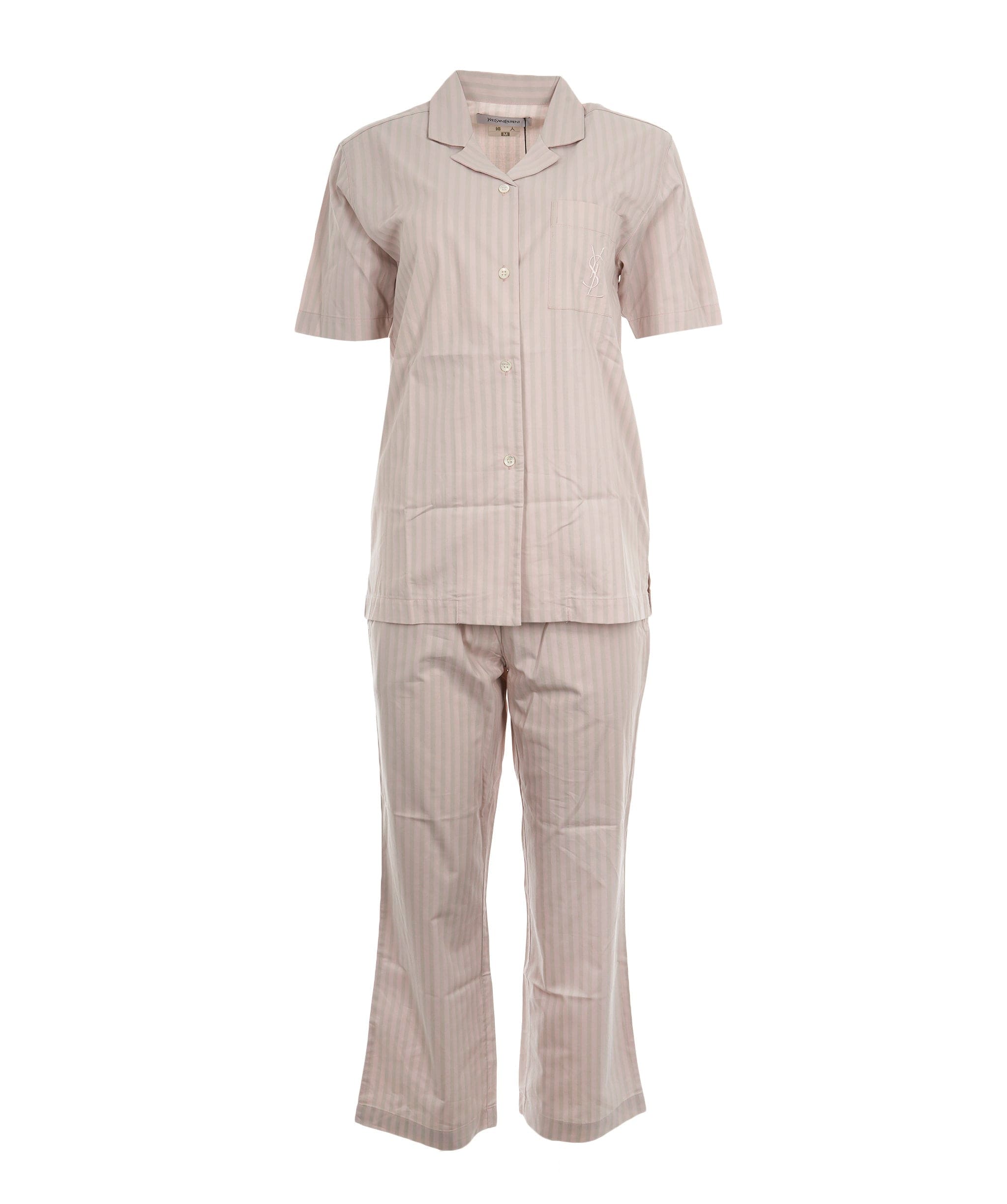 Yves Saint Laurent YSL Stripe Cotton Pajama Set  DXBS0156