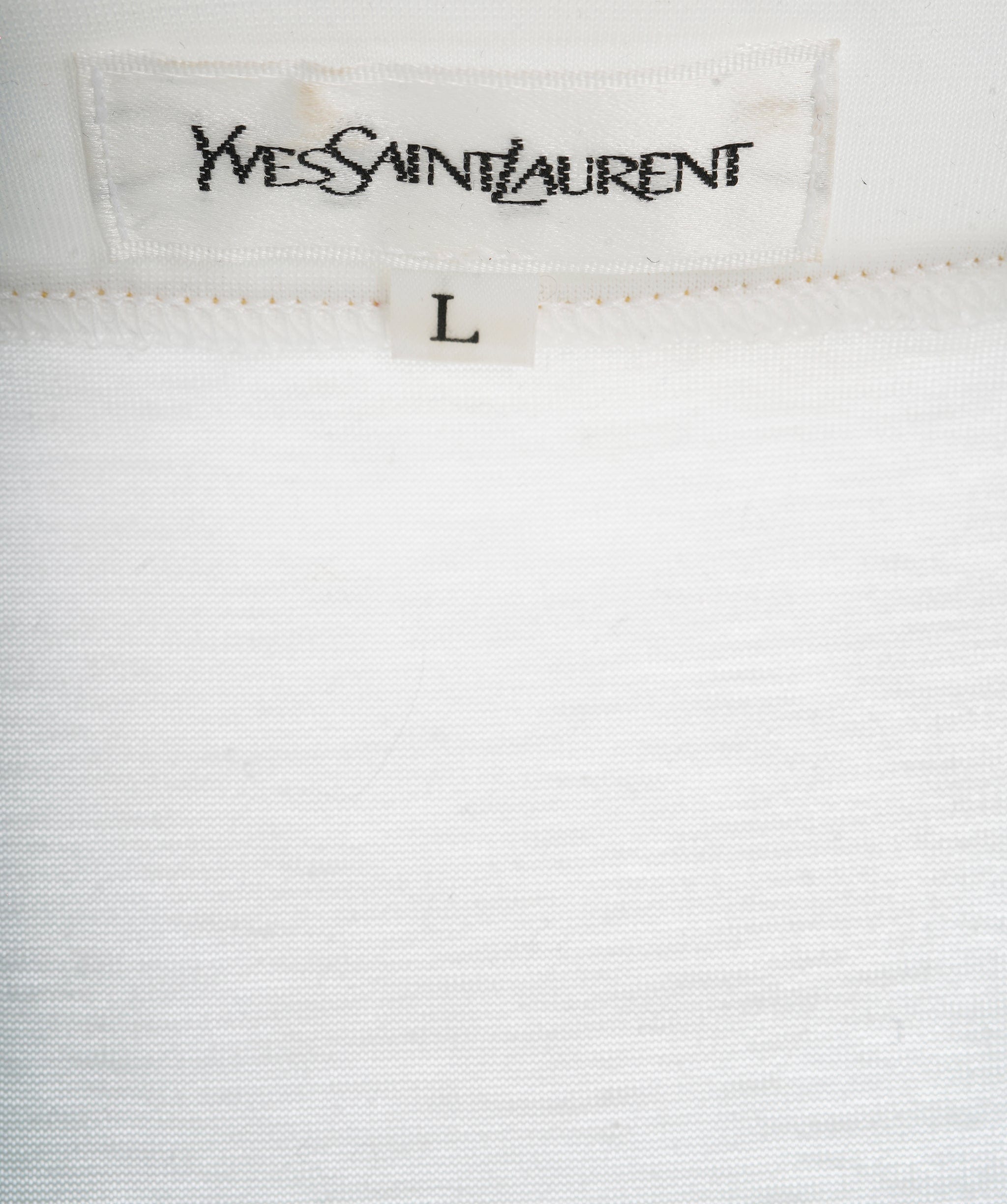 Yves Saint Laurent YSL White Tshirt with YSL GOLD Logo  ALC1244