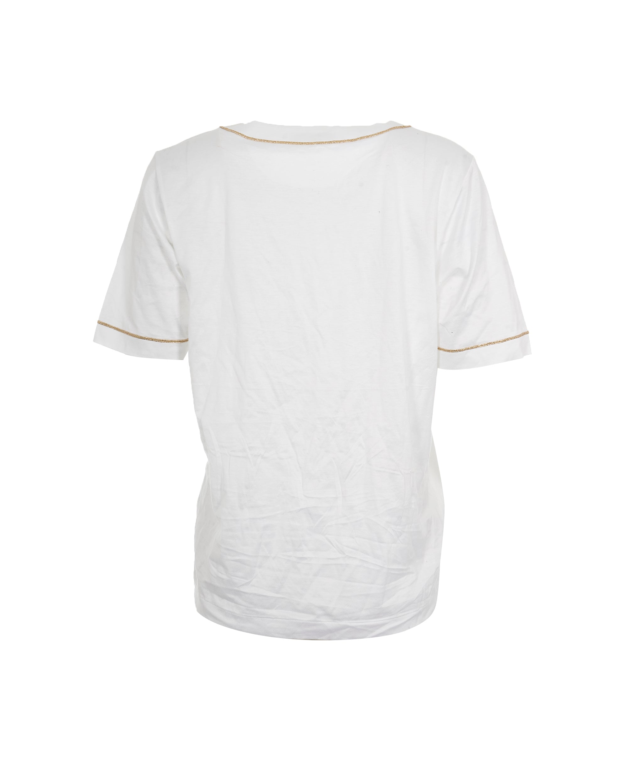 Yves Saint Laurent YSL White Tshirt with YSL GOLD Logo  ALC1244