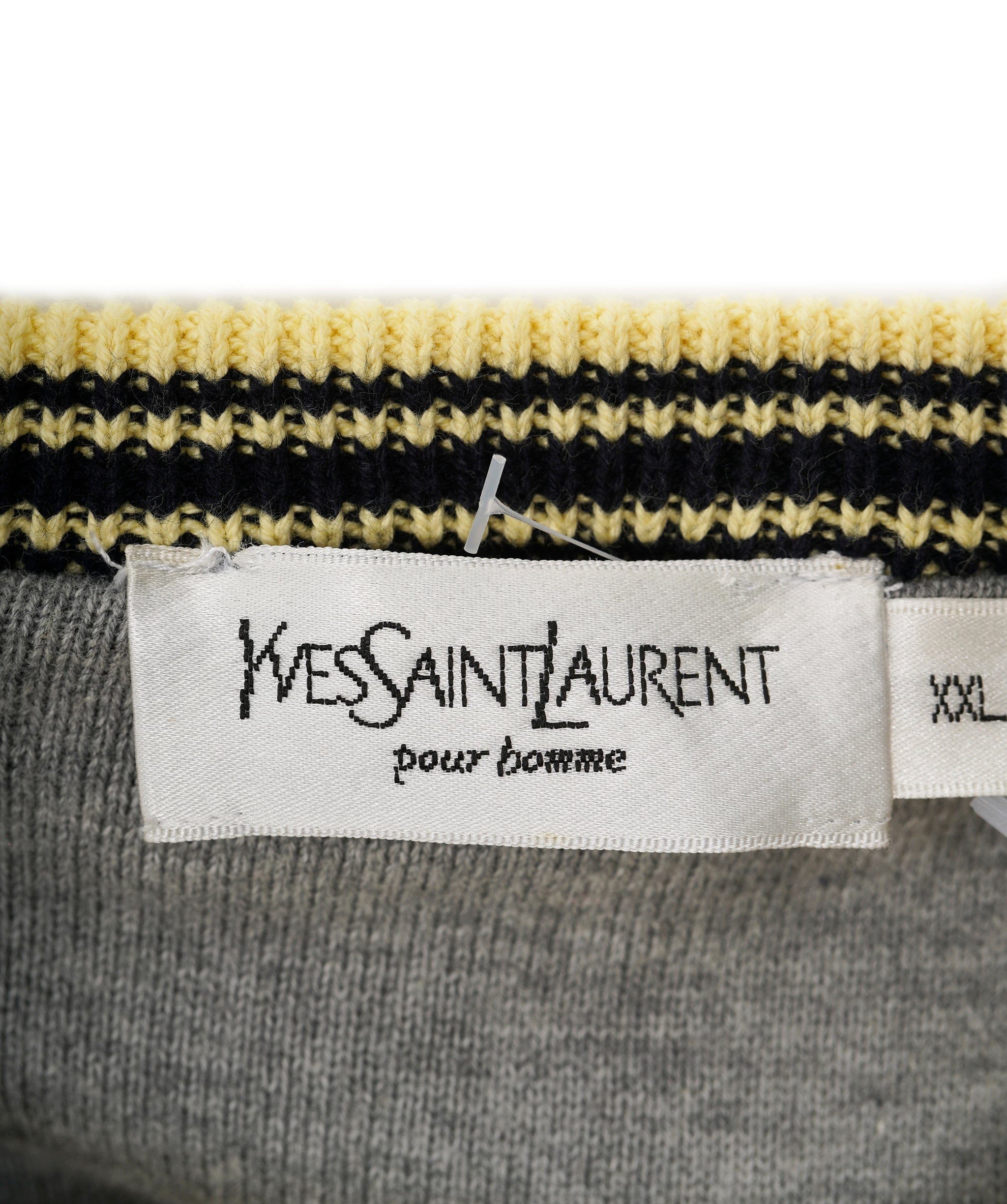 Yves Saint Laurent YSL Yellow Crewneck Logo Jumper XXL ALL0534