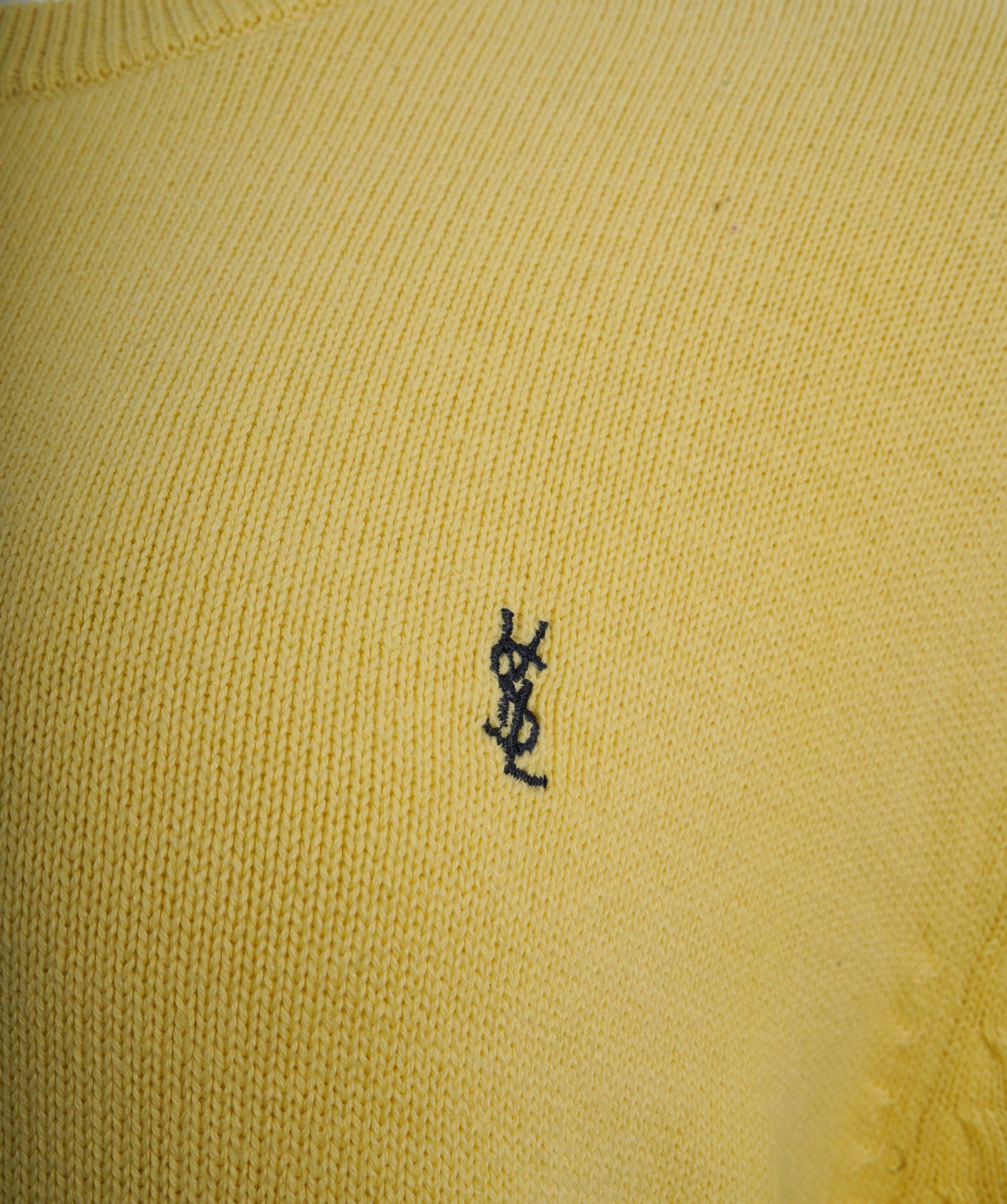 Yves Saint Laurent YSL Yellow Crewneck Logo Jumper XXL ALL0534