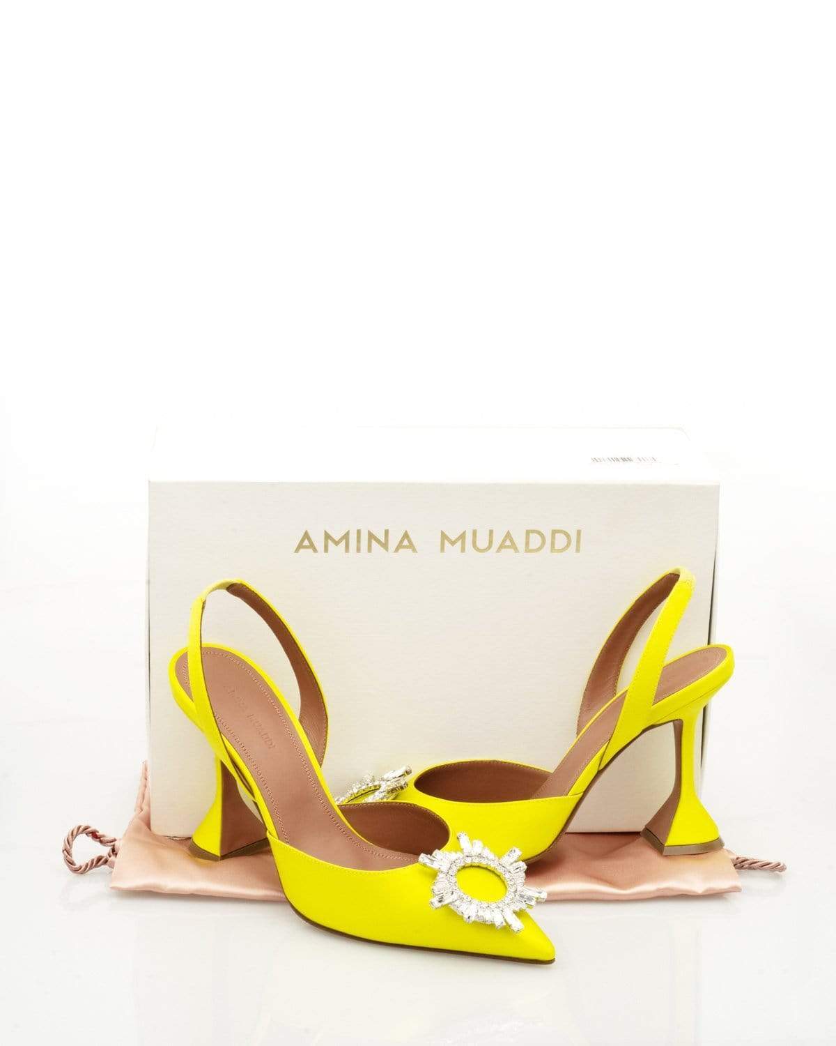 43. LP X C Amina Muaddi 38.5 Satin Heels - ADL1659