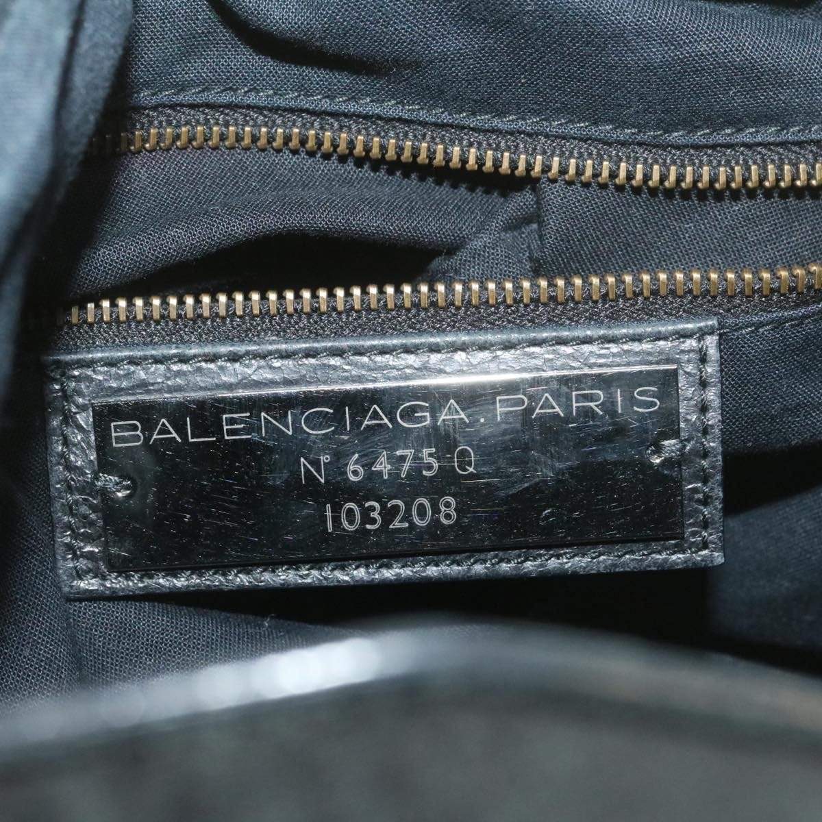 Balenciaga BALENCIAGA 2way Shoulder Hand Bag Black Leather Auth gt598