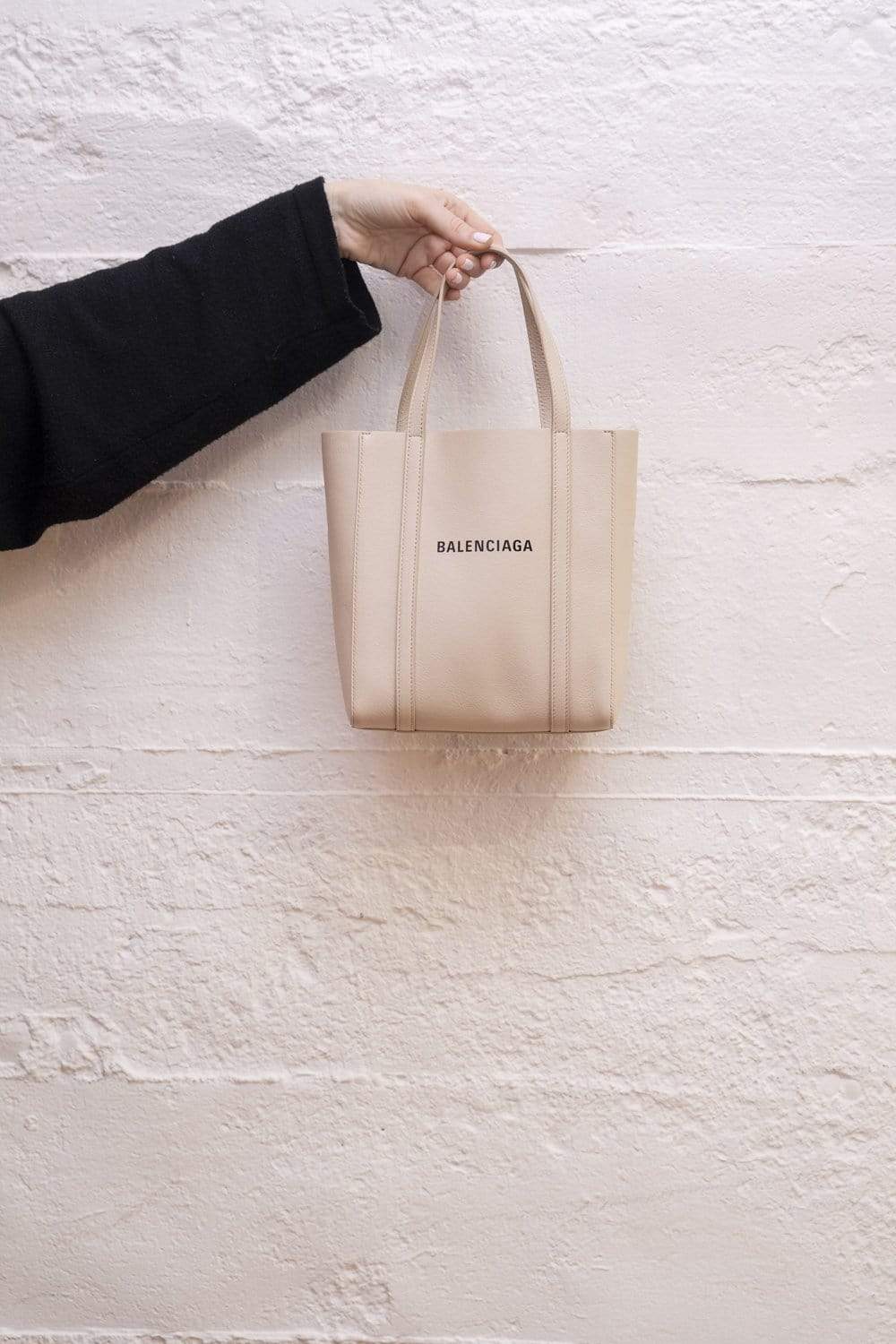 Balenciaga Cream Leather Soft Tote Bag - AGL1491