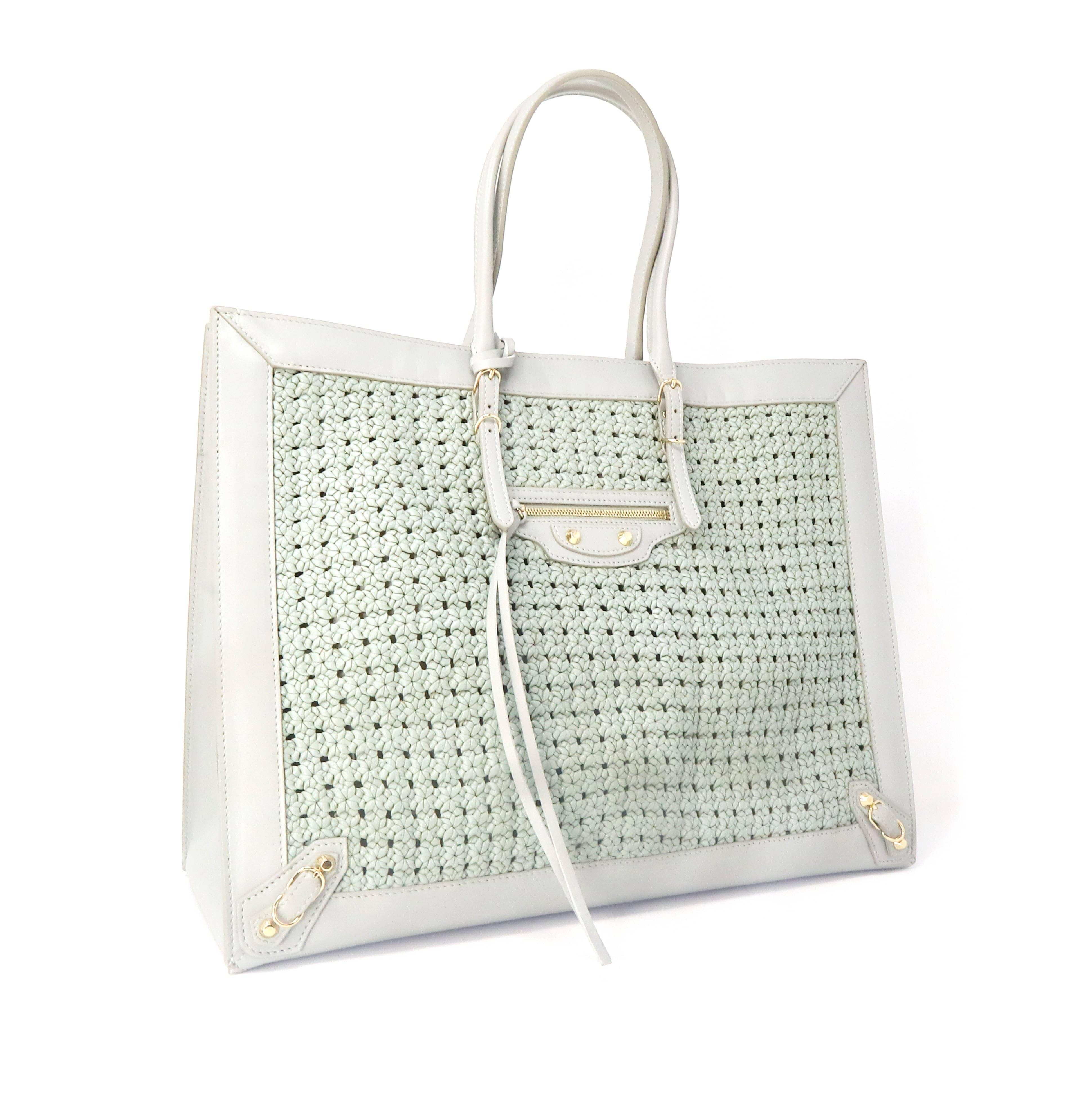 Balenciaga Balenciaga Papier Grey Woven Tote – OL2505