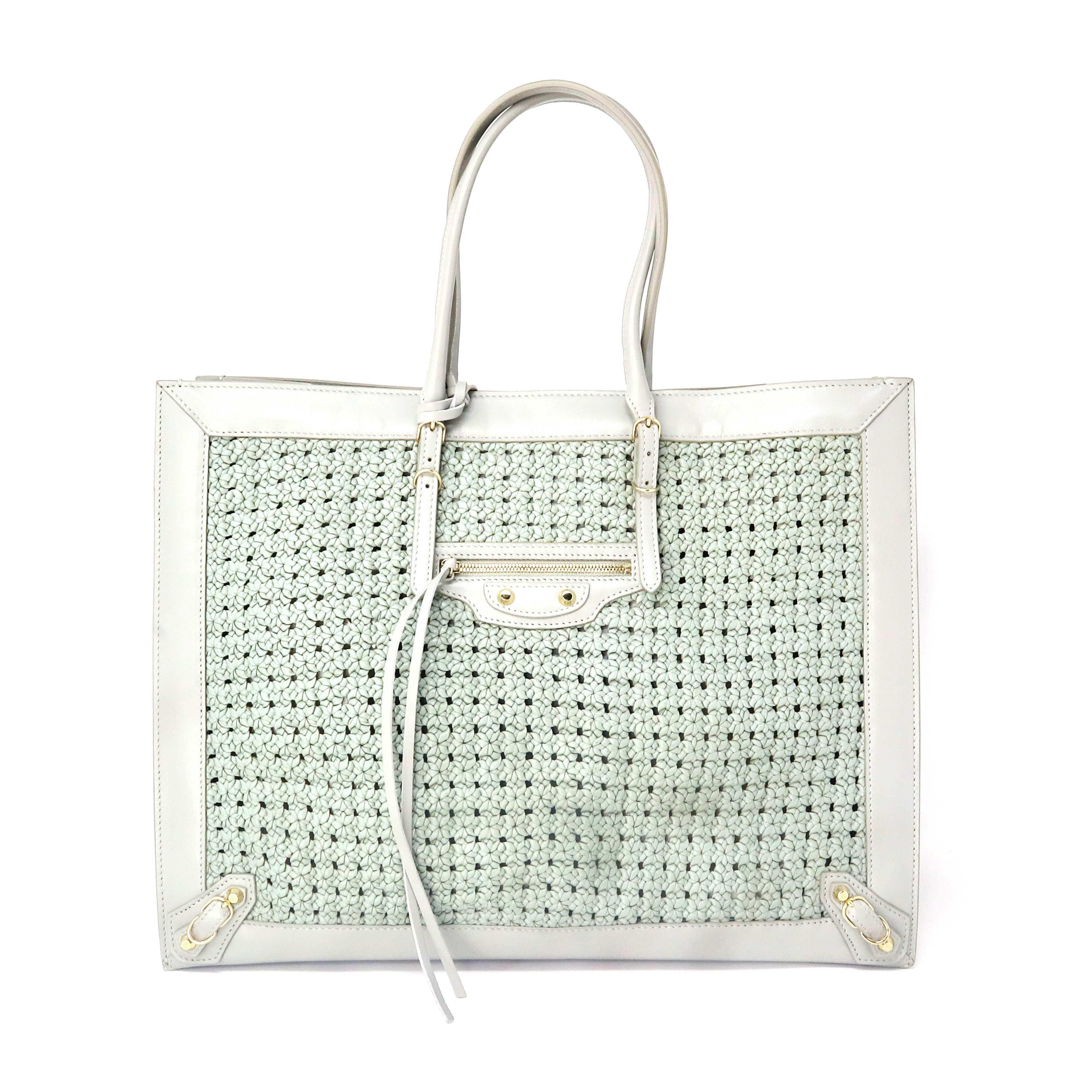 Balenciaga Balenciaga Papier Grey Woven Tote – OL2505