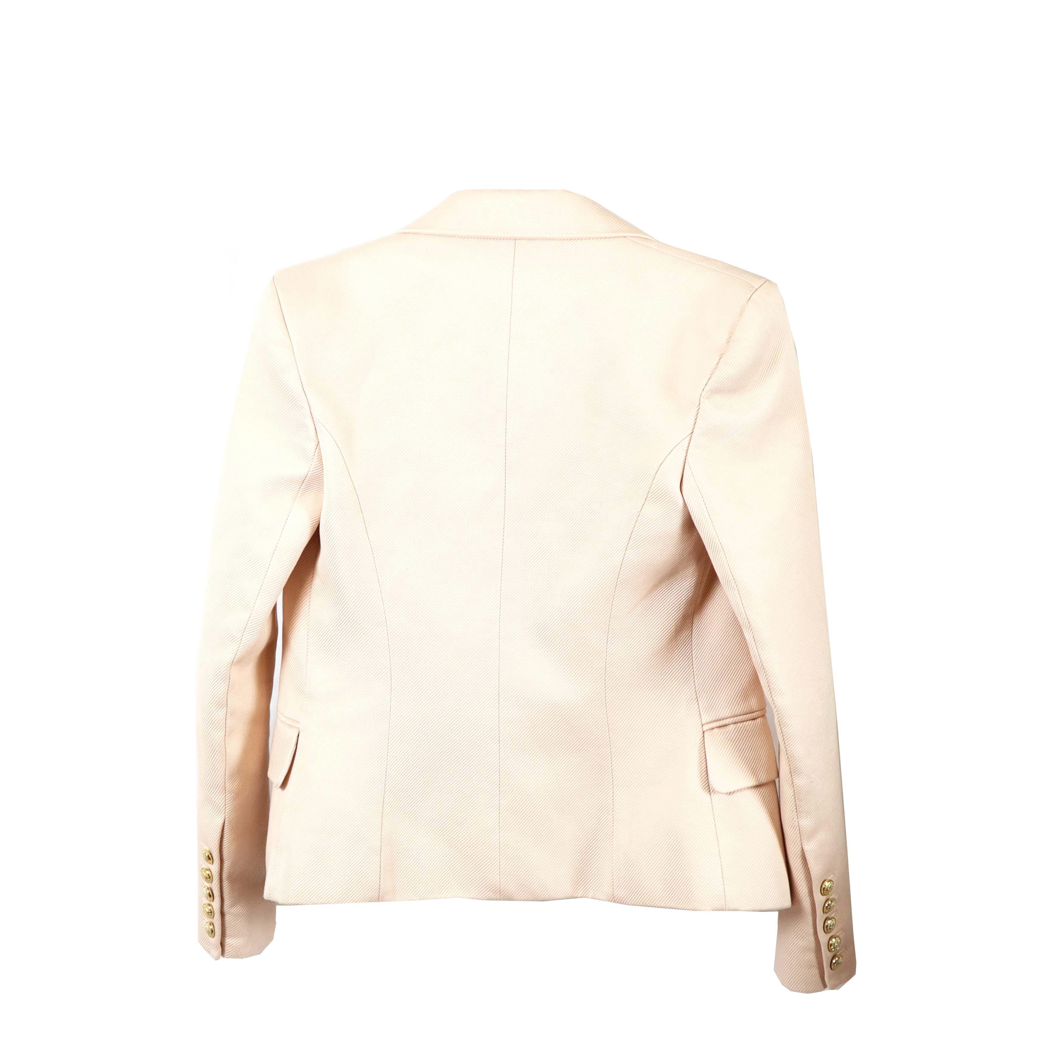 Balmain Balmain blazer in blush/cream with gold buttons