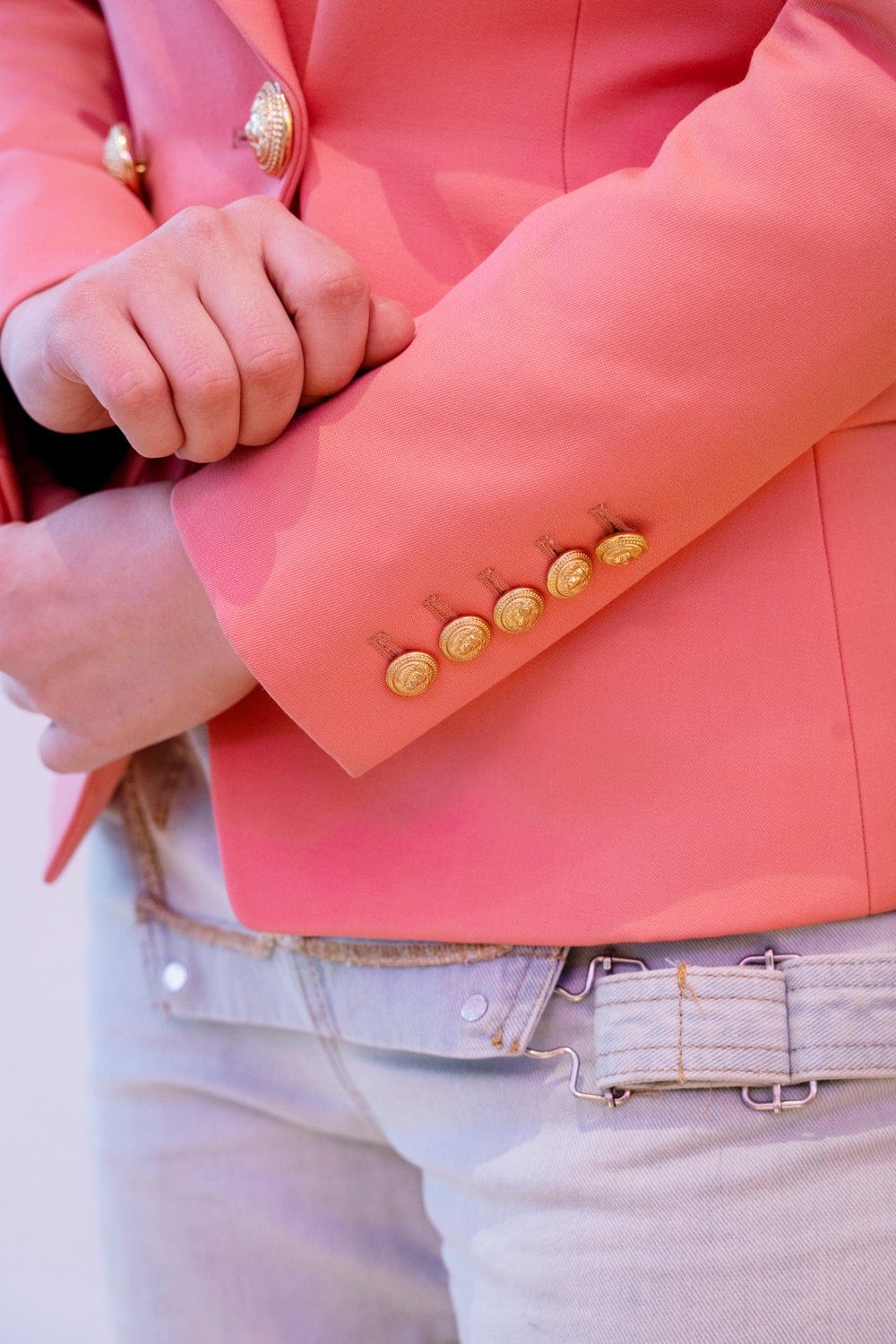 Balmain Balmain Pink Blazer with Gold Buttons. - ADL1712