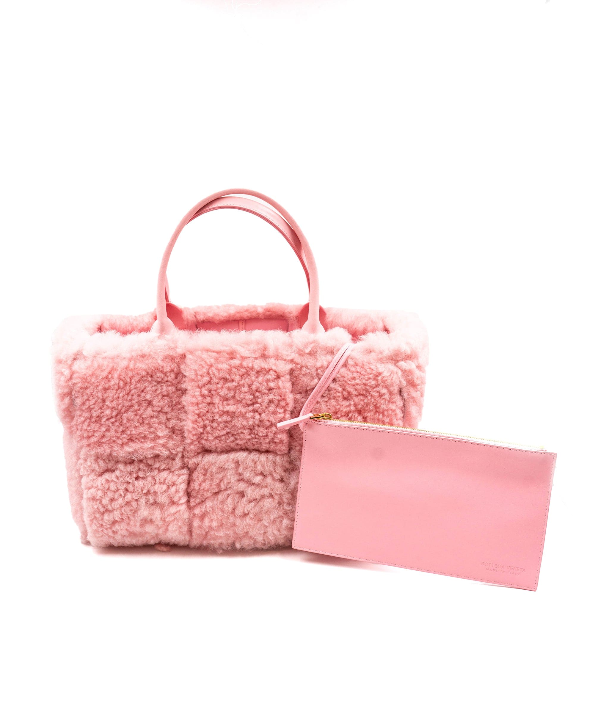 Bottega BOTTEGA VENETA Pink Shearling Tote Bag AGC1225