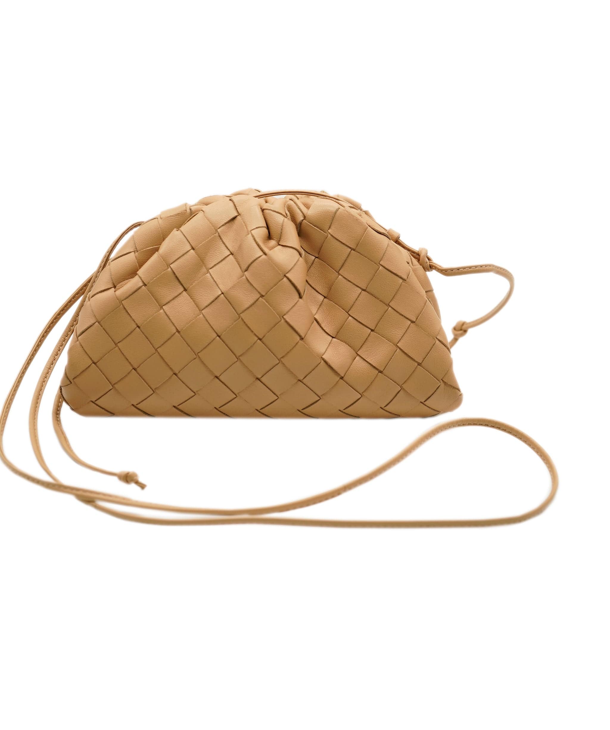 Bottega Bottega Veneta Pouch Small Beige Intrecciato Leather AGC1471