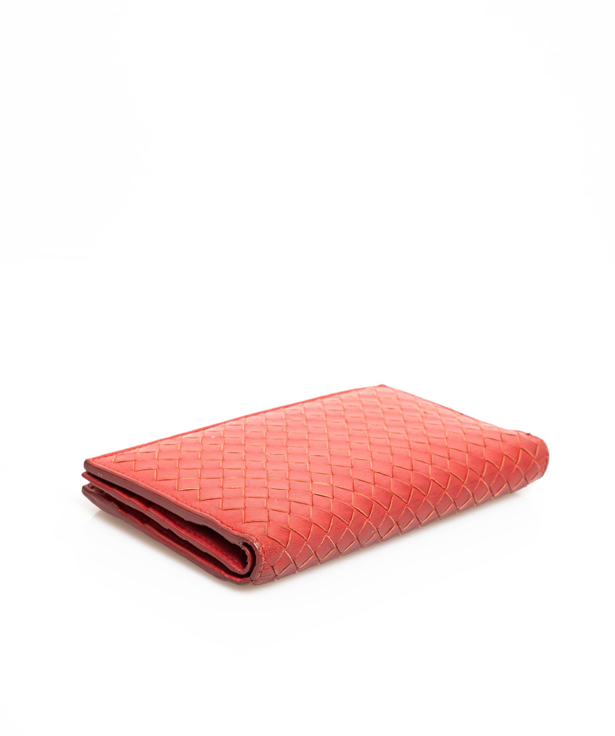 Bottega Veneta Bottega Veneta Intrecciato Red Leather Wallet AGL1004