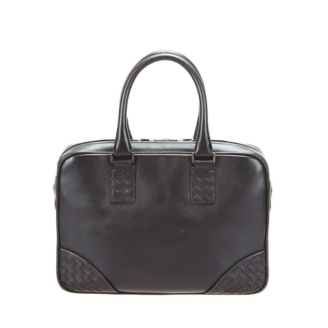 Bottega Veneta Bottega Veneta Intreciatto Trim Leather Briefcase