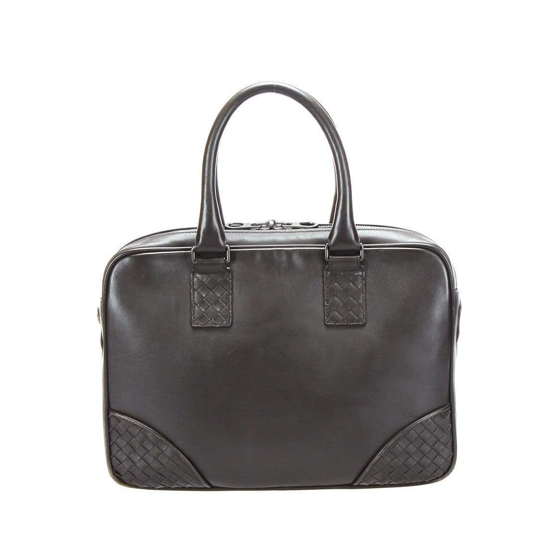 Bottega Veneta Bottega Veneta Intreciatto Trim Leather Briefcase