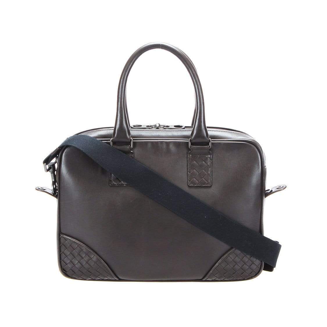 Bottega Veneta Bottega Veneta Intreciatto Trim Leather Briefcase