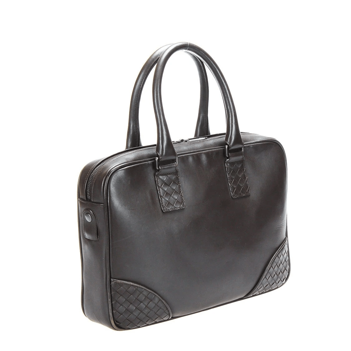 Bottega Veneta Bottega Veneta Intreciatto Trim Leather Briefcase