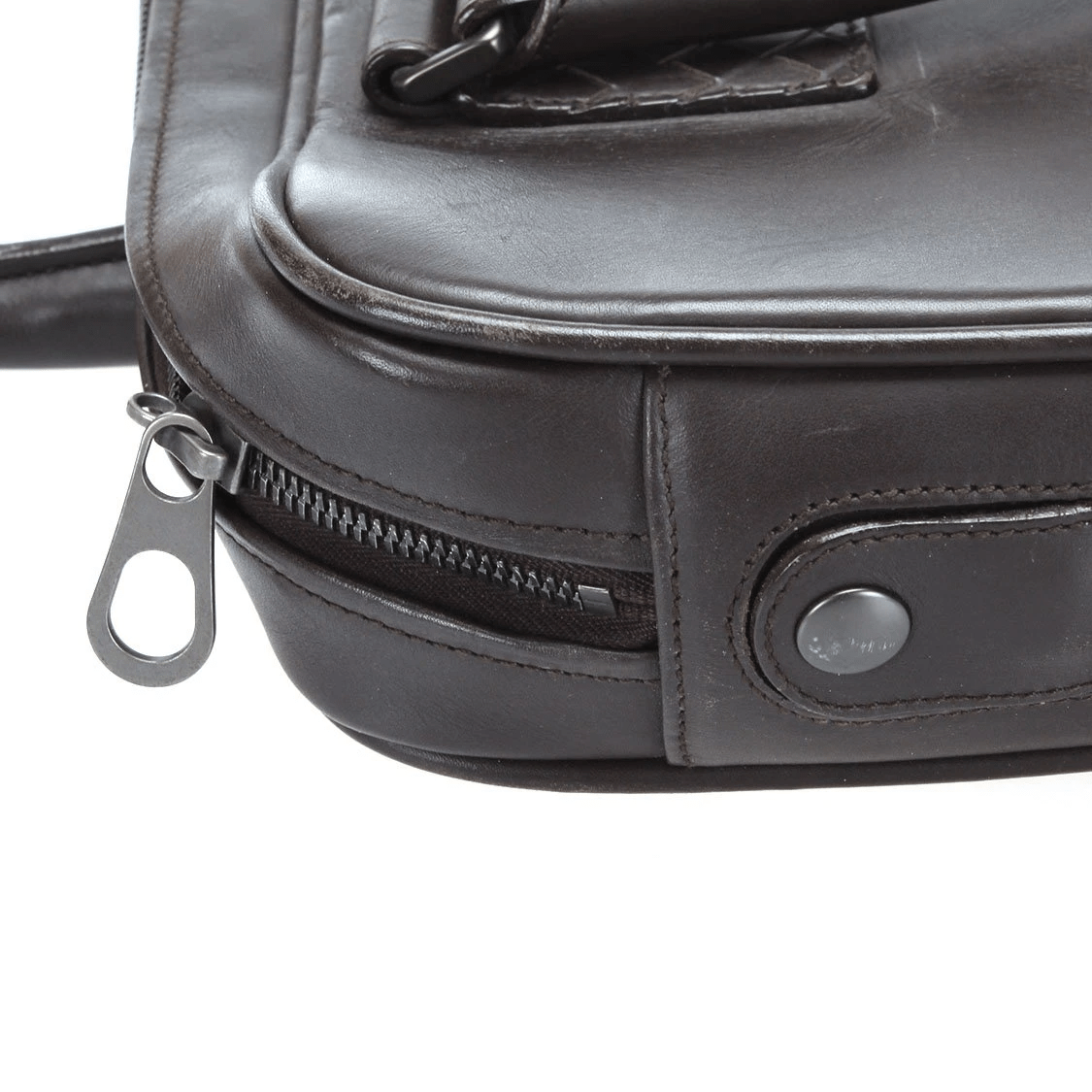 Bottega Veneta Bottega Veneta Intreciatto Trim Leather Briefcase