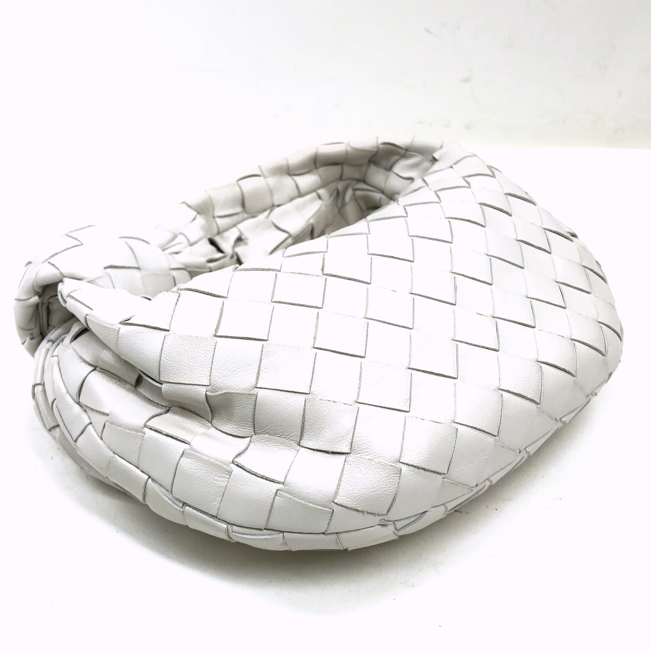 Bottega Veneta Bottega Veneta Mini The Jodi Intrecciato Leather Hand Bag White PXL2353