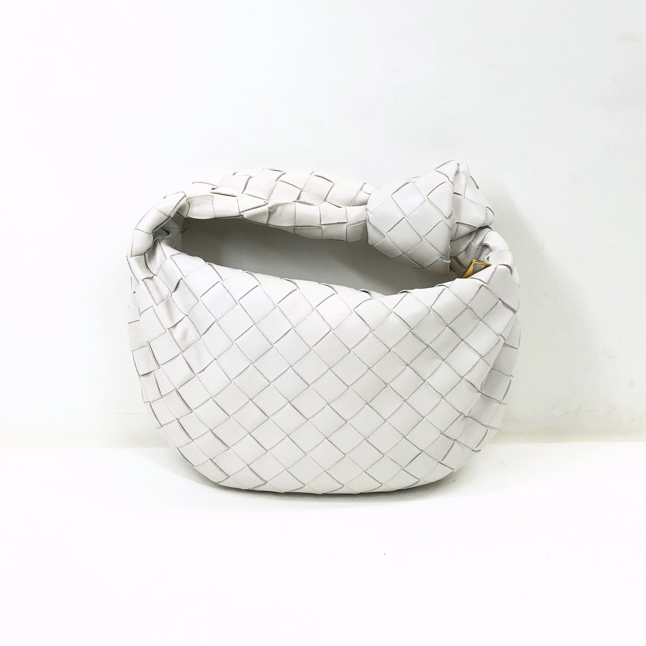 Bottega Veneta Bottega Veneta Mini The Jodi Intrecciato Leather Hand Bag White PXL2353