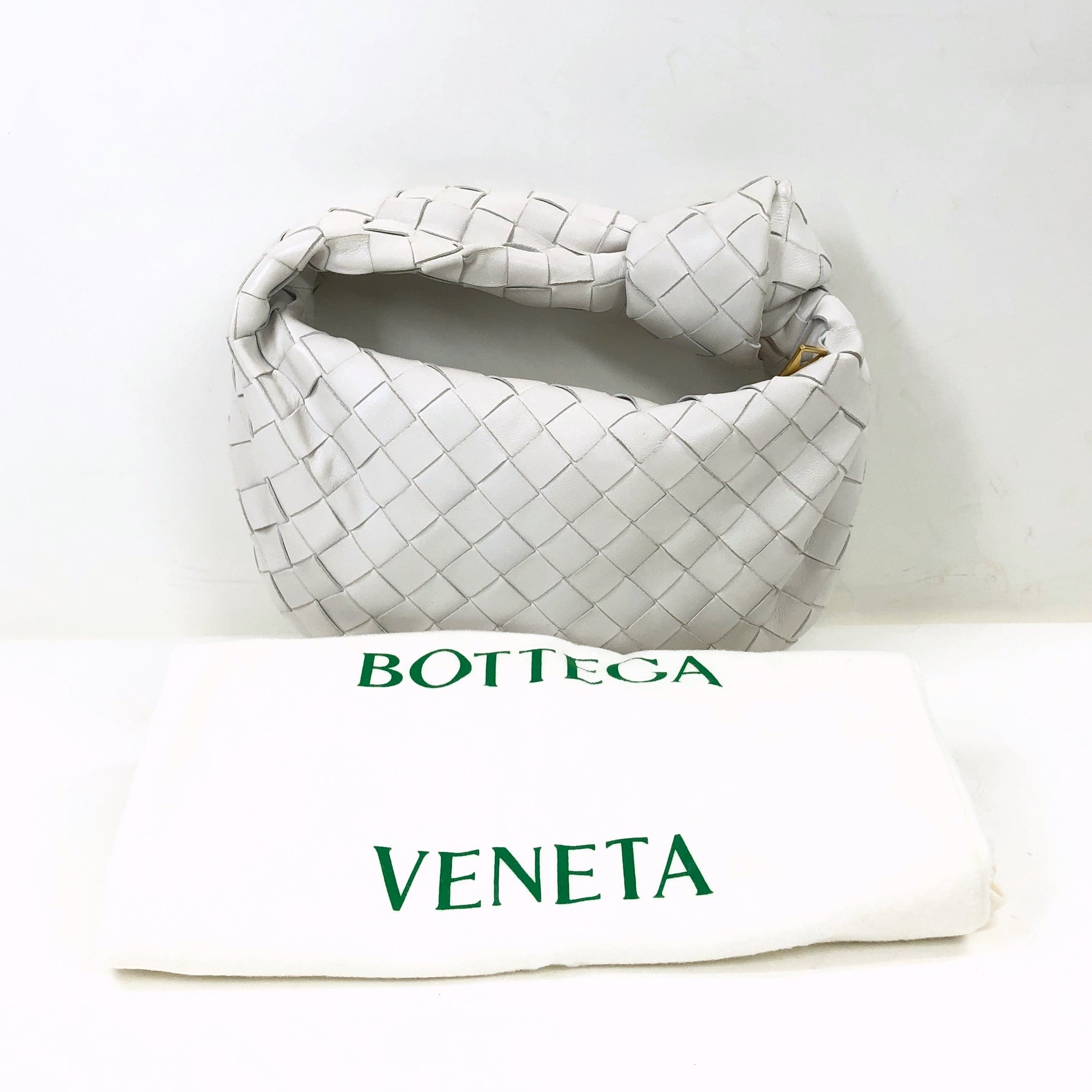 Bottega Veneta Bottega Veneta Mini The Jodi Intrecciato Leather Hand Bag White PXL2353