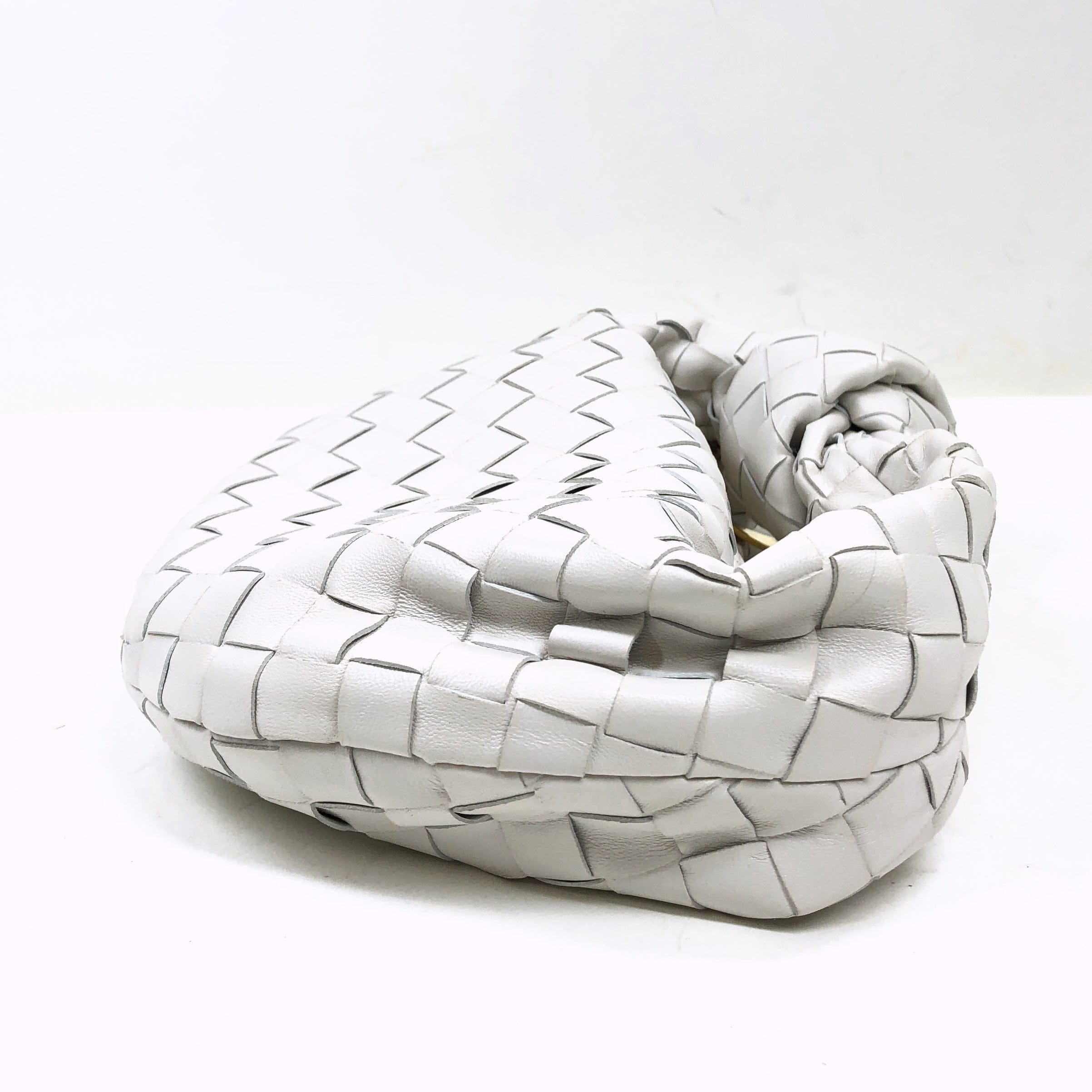 Bottega Veneta Bottega Veneta Mini The Jodi Intrecciato Leather Hand Bag White PXL2353