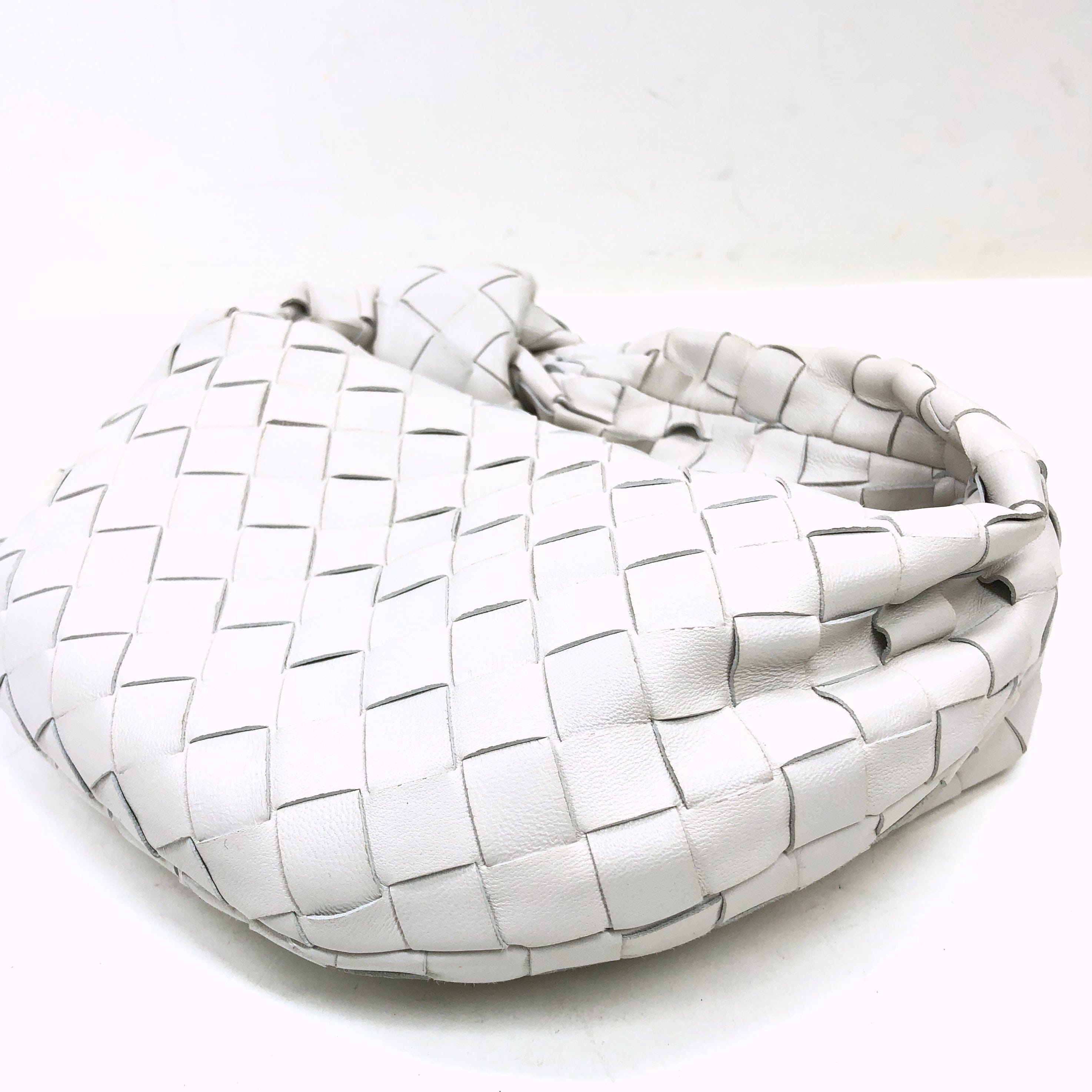 Bottega Veneta Bottega Veneta Mini The Jodi Intrecciato Leather Hand Bag White PXL2353