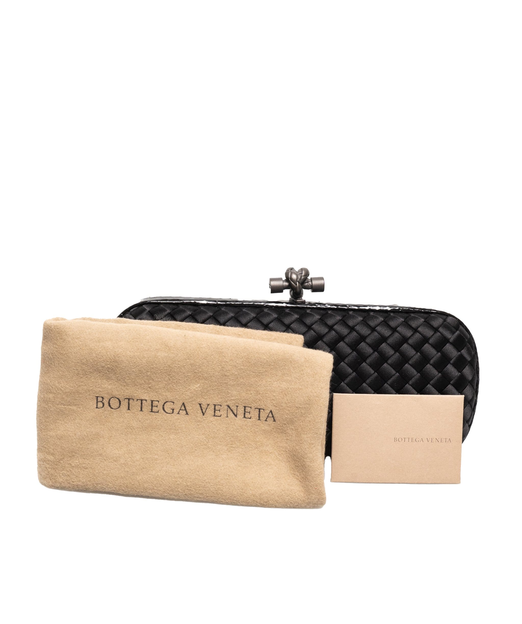 Bottega Veneta Bottega Veneta Woven Black Clutch Bag - AGL1342