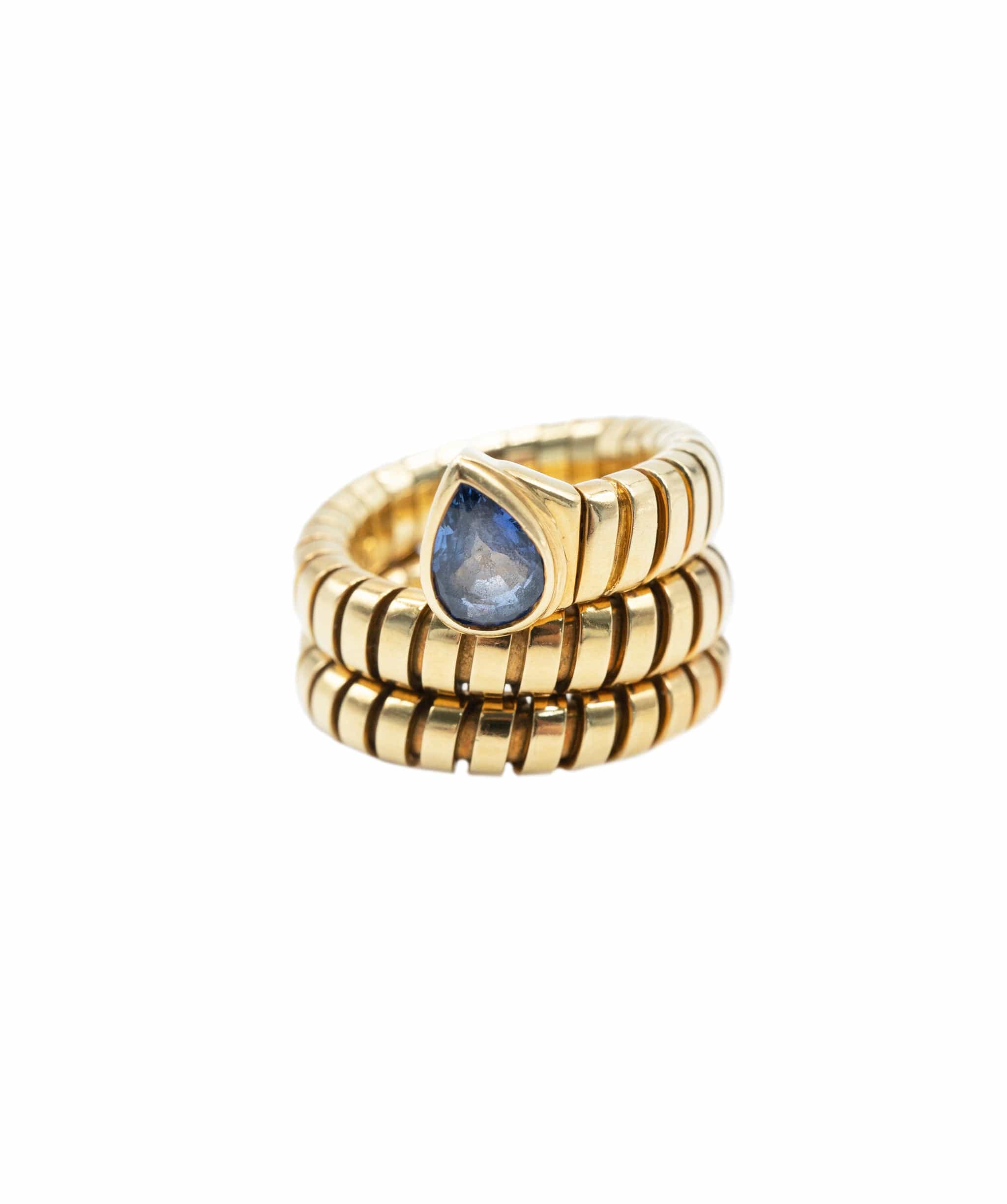 Bulgari 1269-Bvlgari Yellow Gold Sepenti Blue Ring