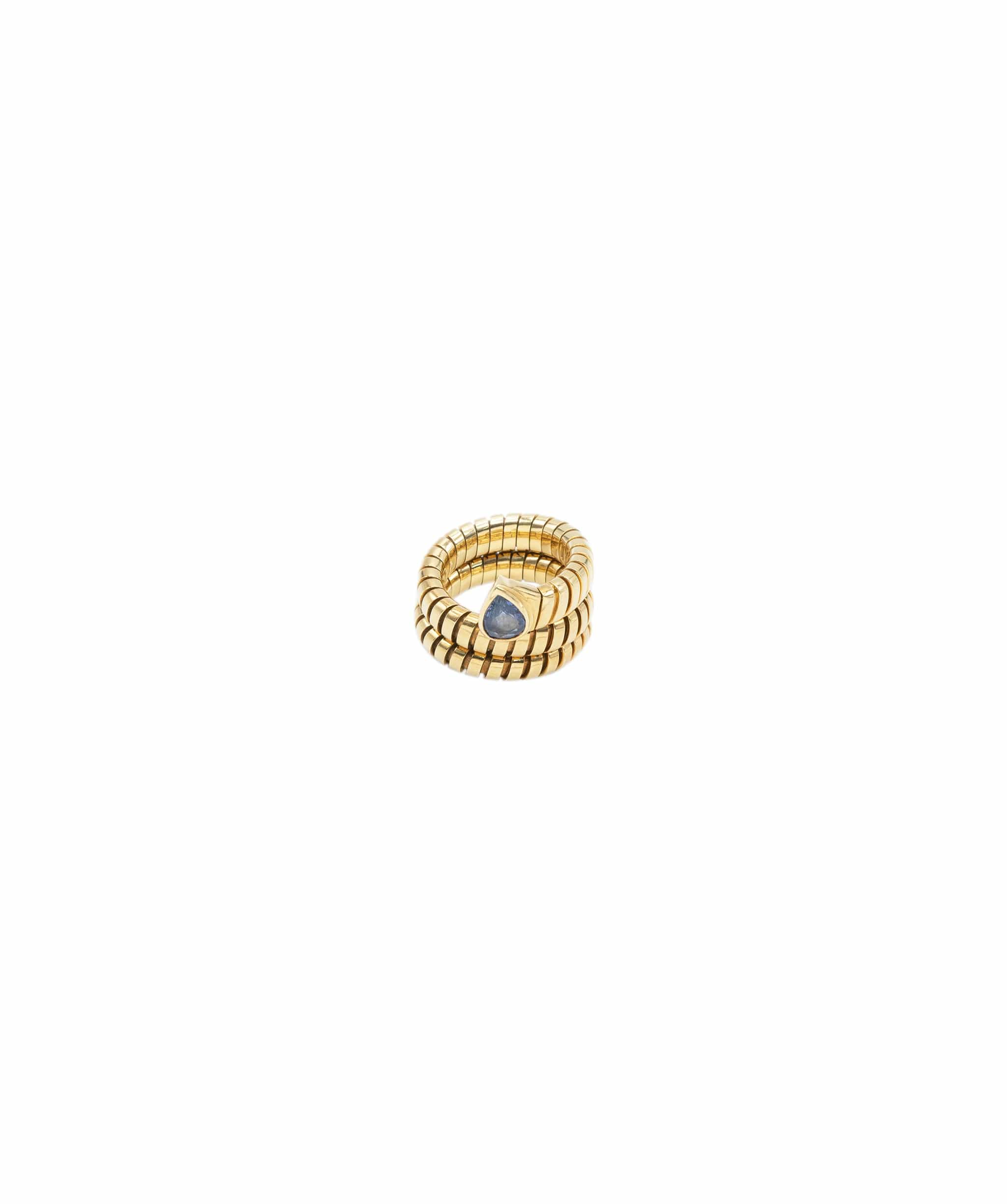 Bulgari 1269-Bvlgari Yellow Gold Sepenti Blue Ring