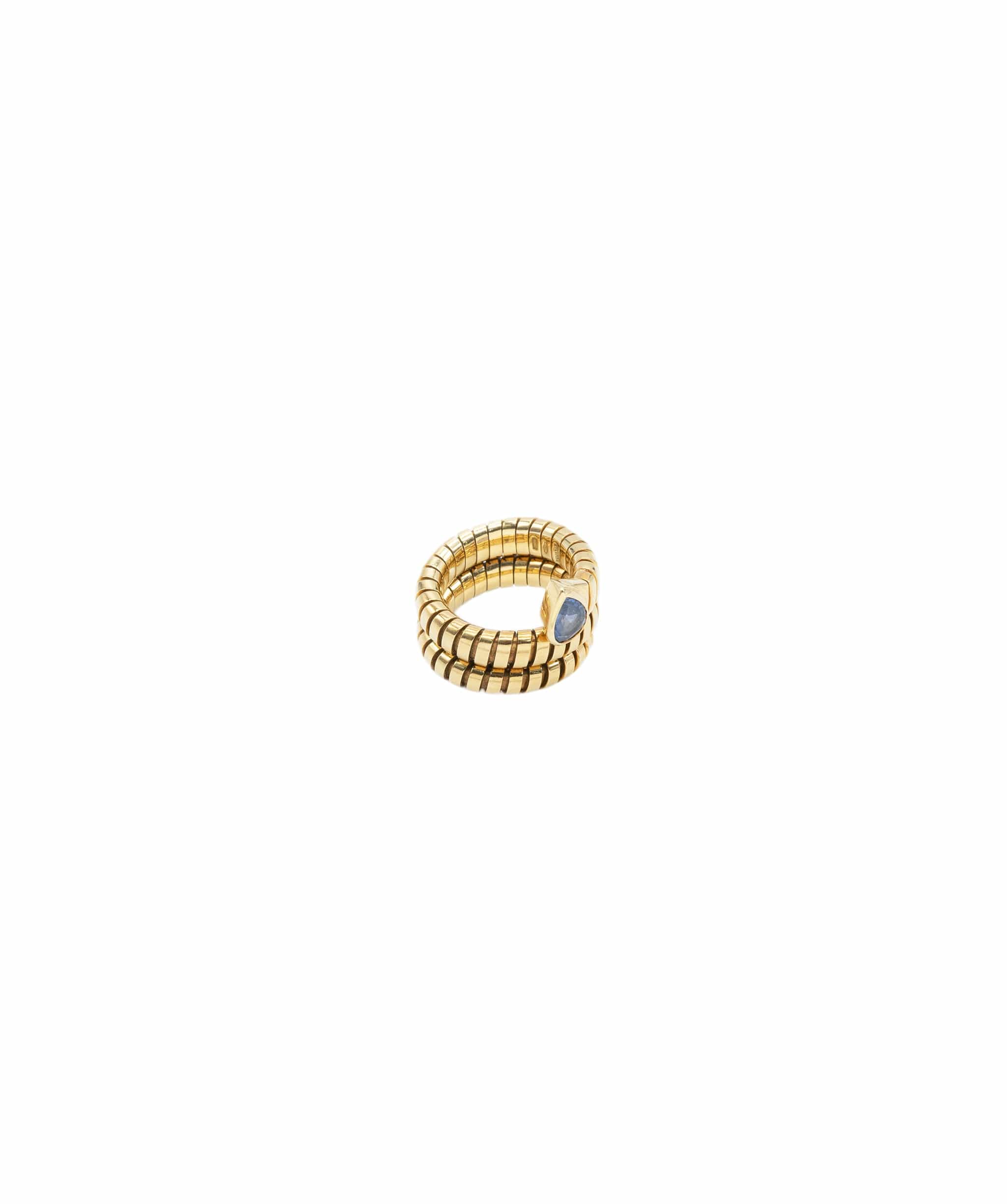 Bulgari 1269-Bvlgari Yellow Gold Sepenti Blue Ring