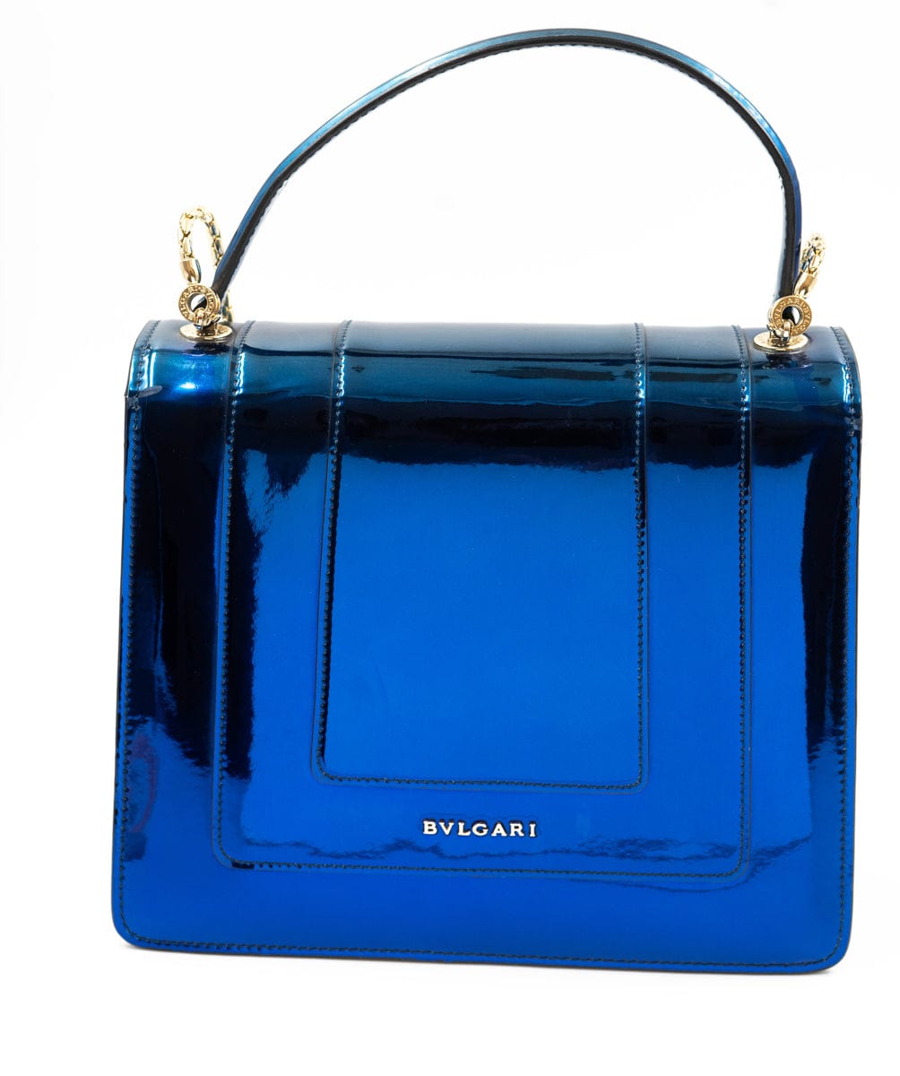 Bulgari Bulgari Blue Patent Serpentine Bag - AWC1855